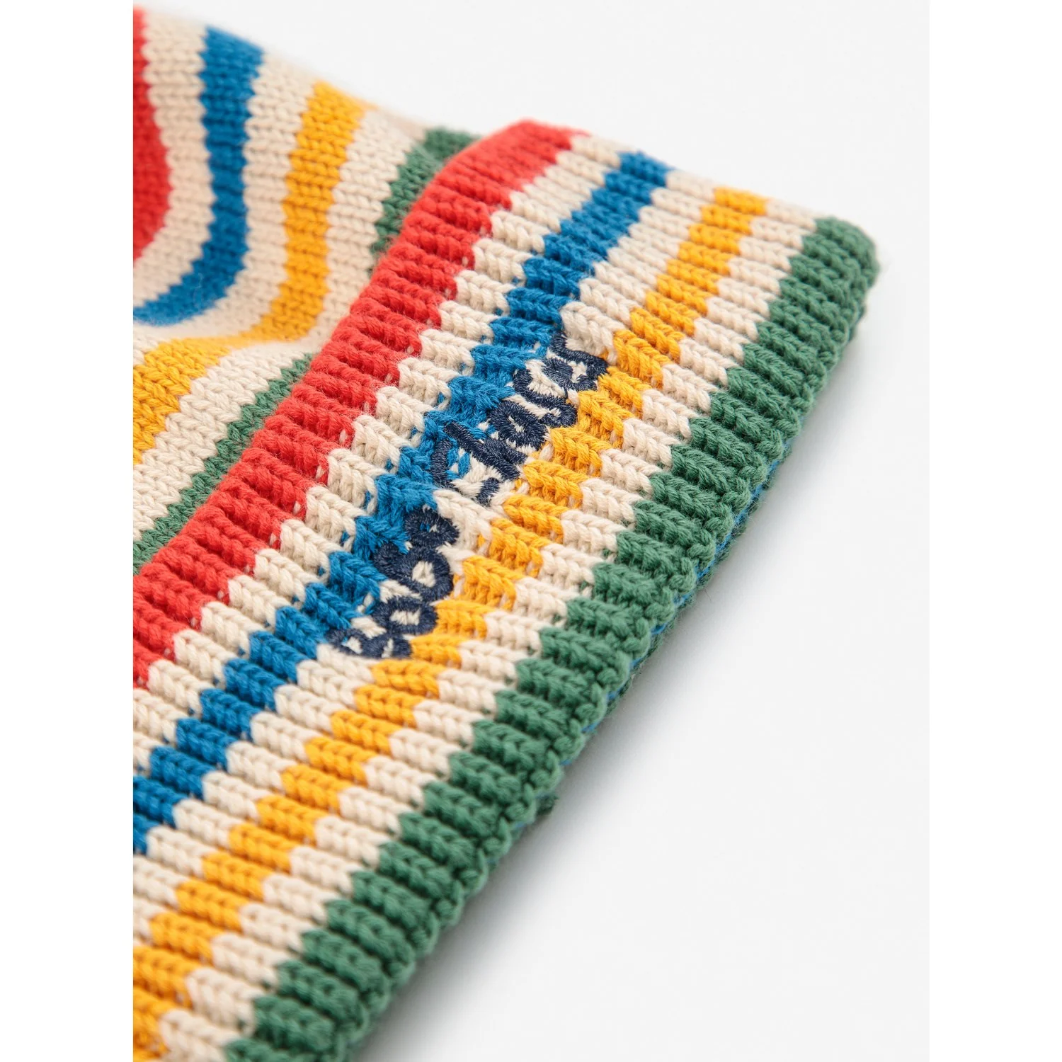 Bobo Choses Offwhite Tic Tac Toe Knitted Striped Beanie - Image 2