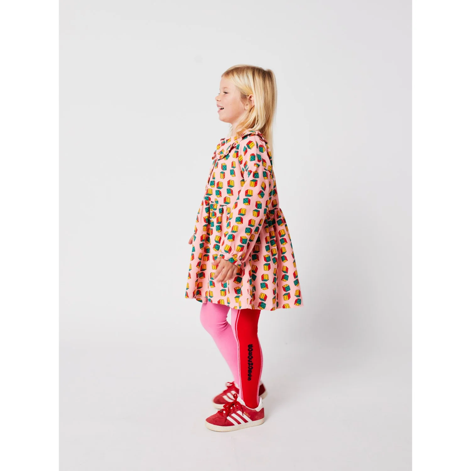 Bobo Choses Pink Dices All Over Micro Corduroy Dress - Image 11