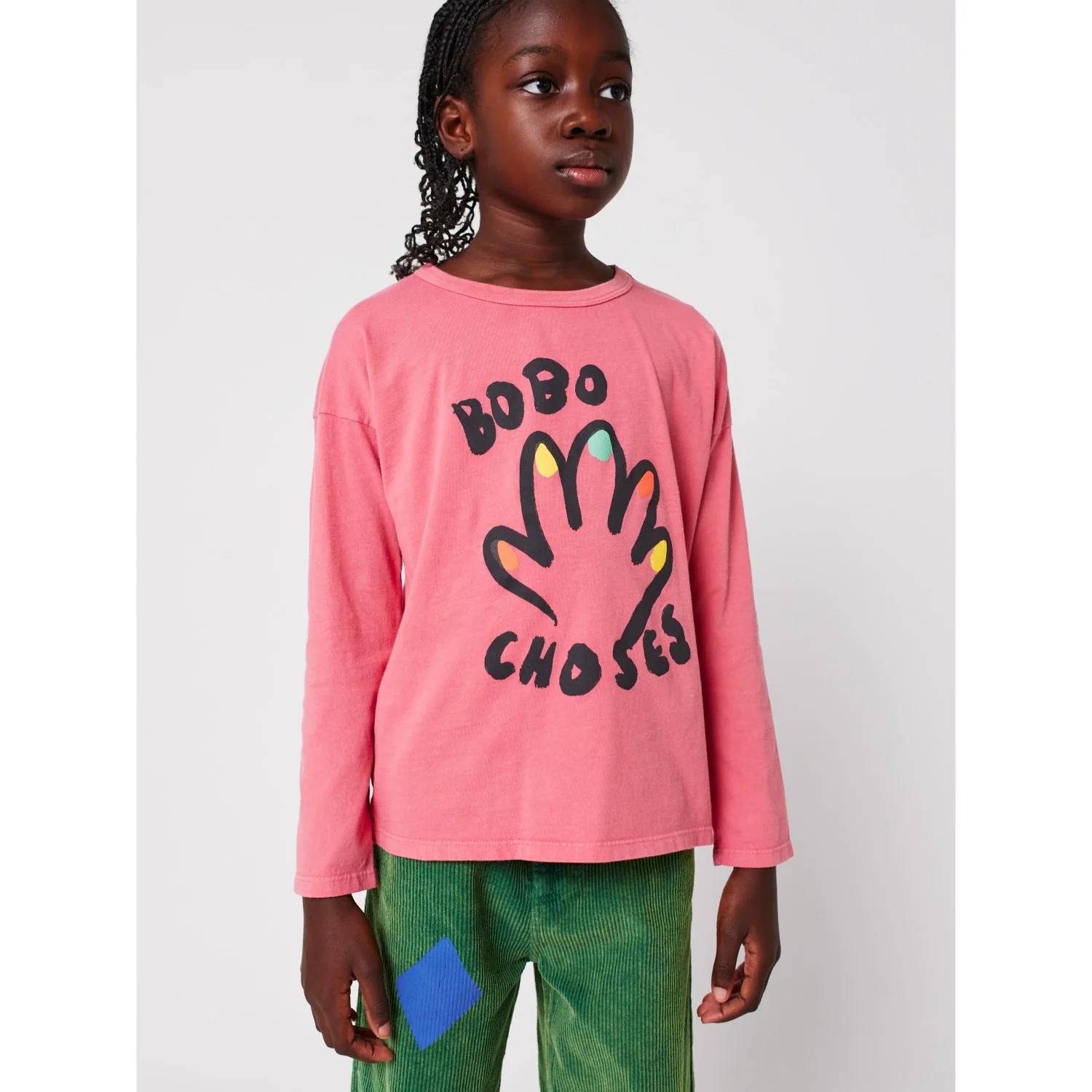 Bobo Choses Pink High Five T-Shirt - Image 4