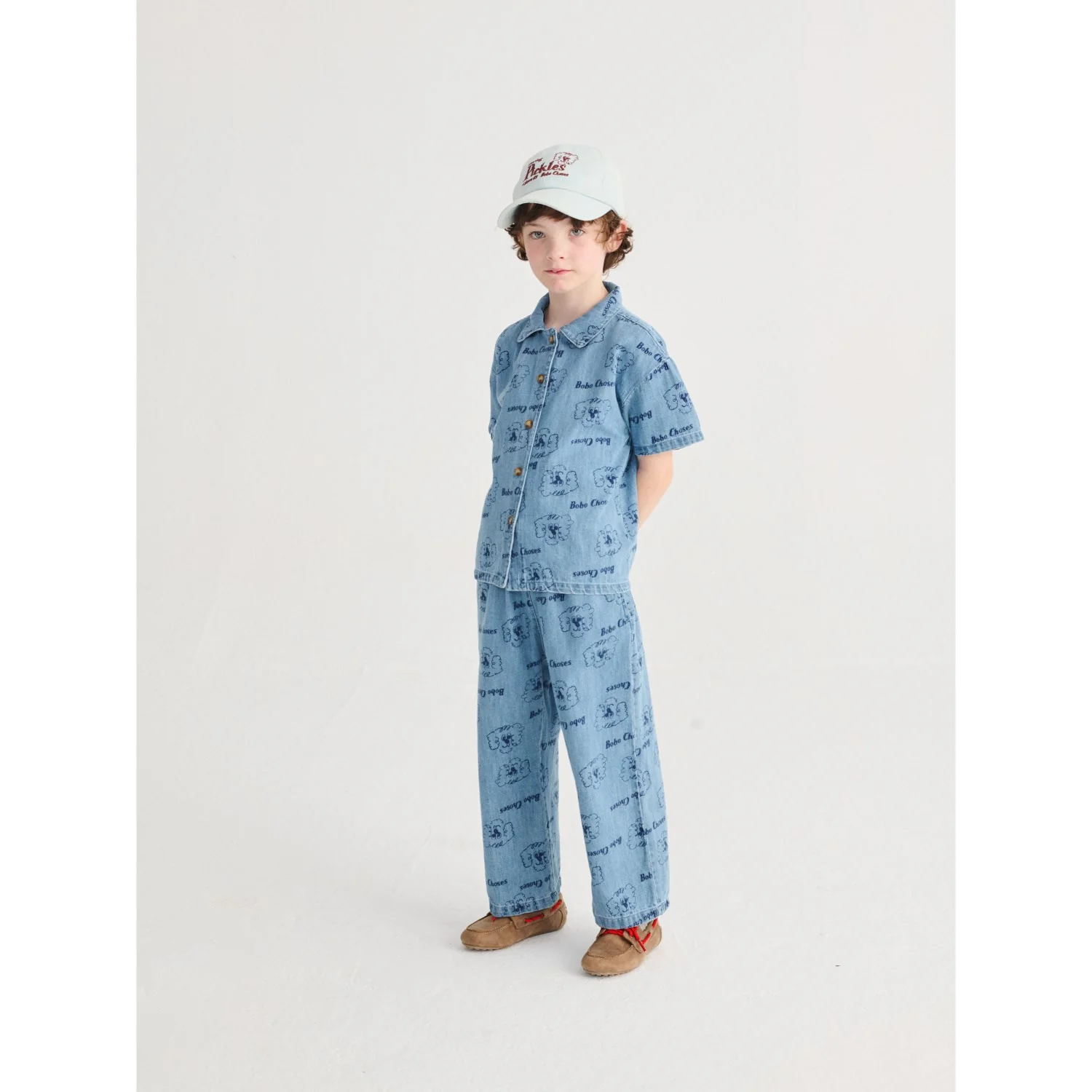 Bobo Choses Prussian Blue Pickle The Dog All Over Denim Shirt - Image 5