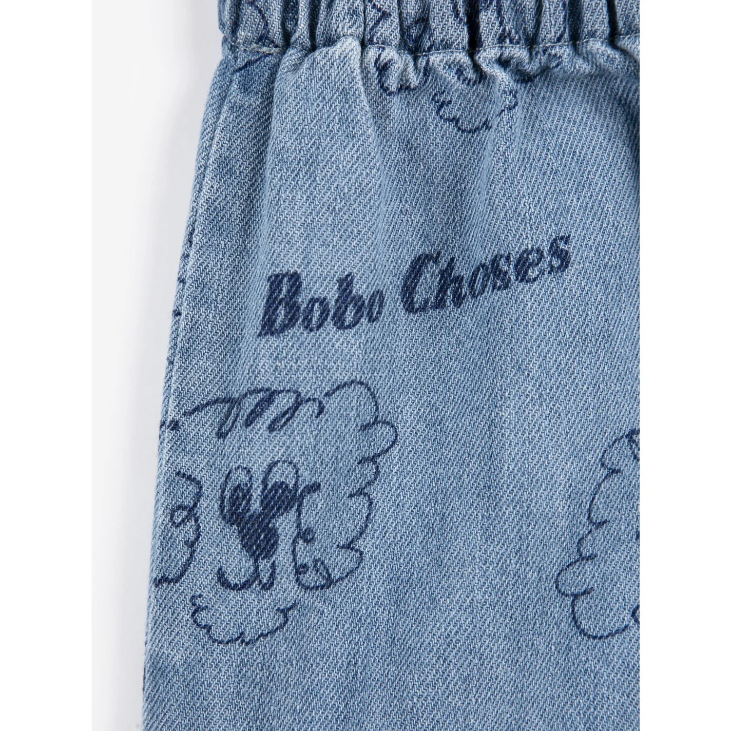 Bobo Choses Prussian Blue Pickles The Dog All Over Denim Short - Image 3