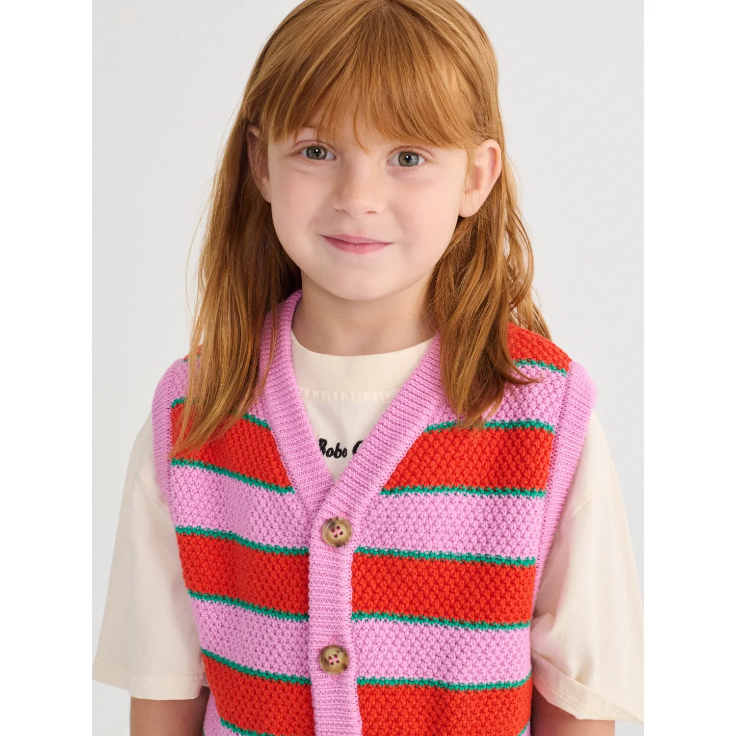 Bobo Choses Purple Bc Striped Knitted Vest - Image 2