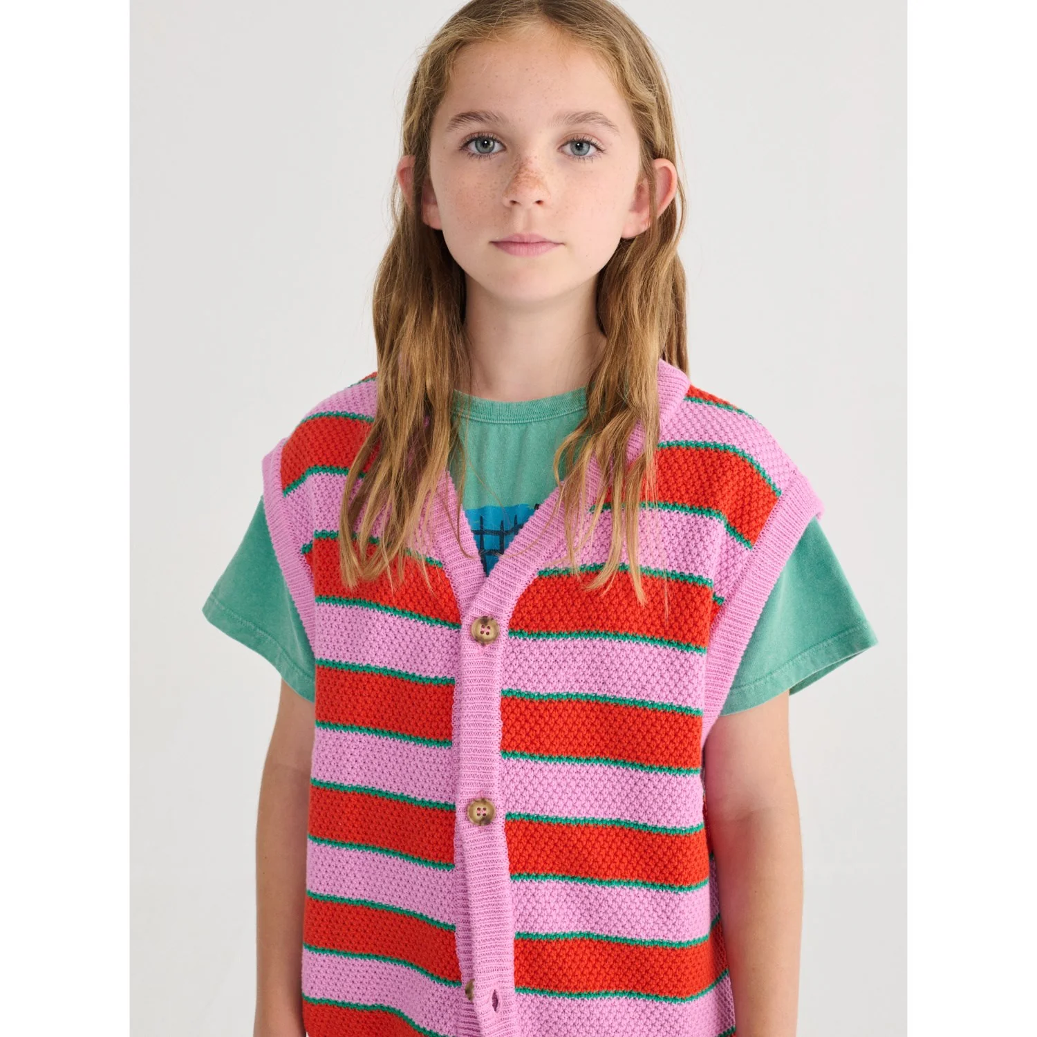 Bobo Choses Purple Bc Striped Knitted Vest - Image 4