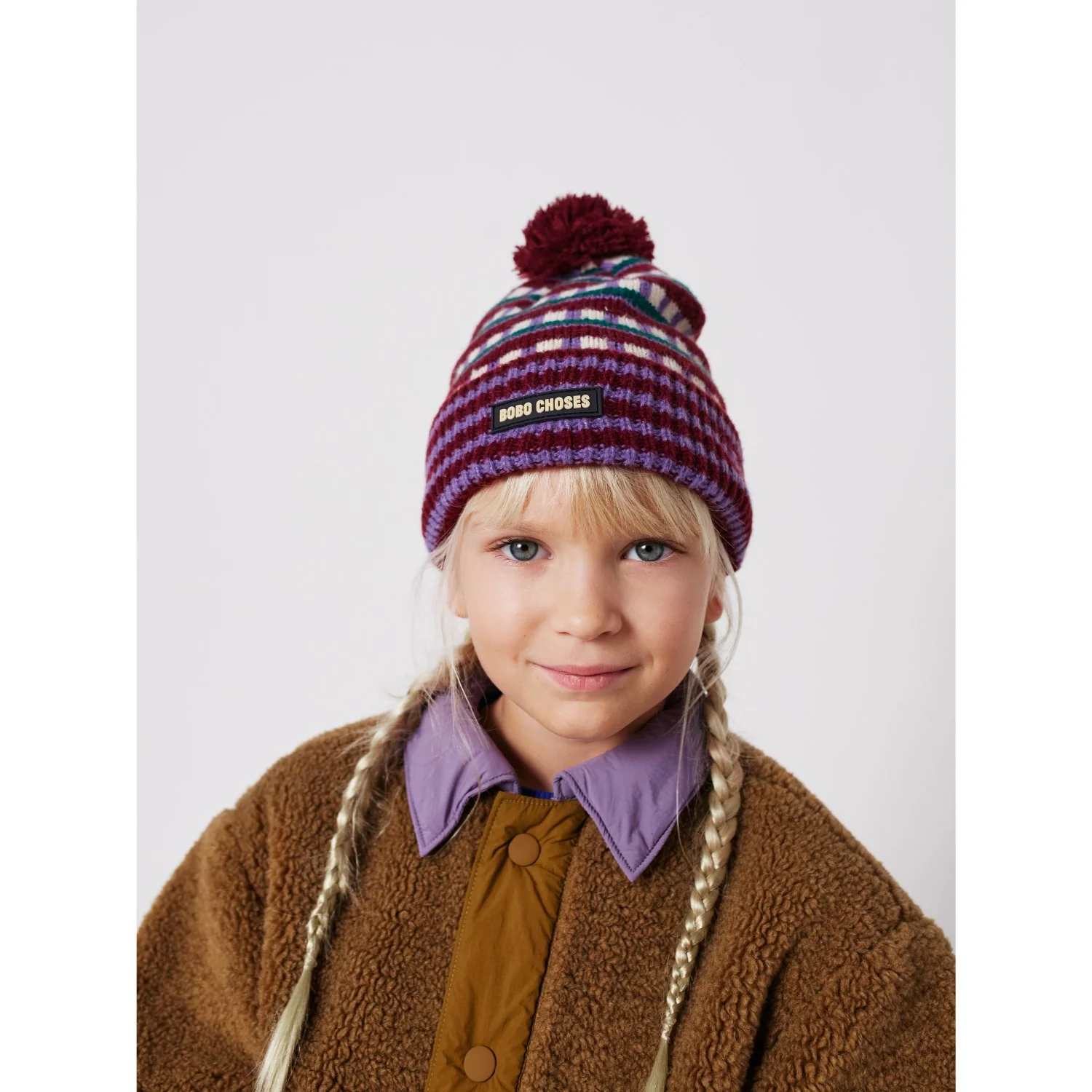 Bobo Choses Purple Jacquard Beanie - Image 2