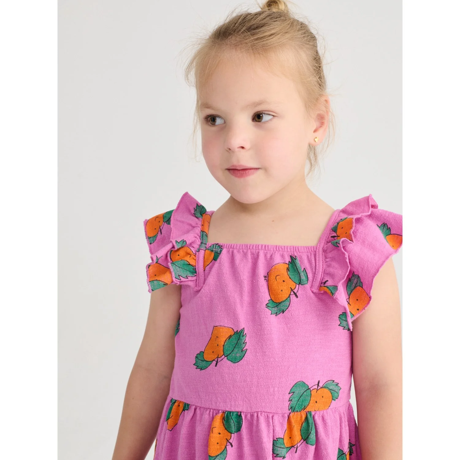Bobo Choses Purple Tangerine All Over Ruffled Dress - Image 2