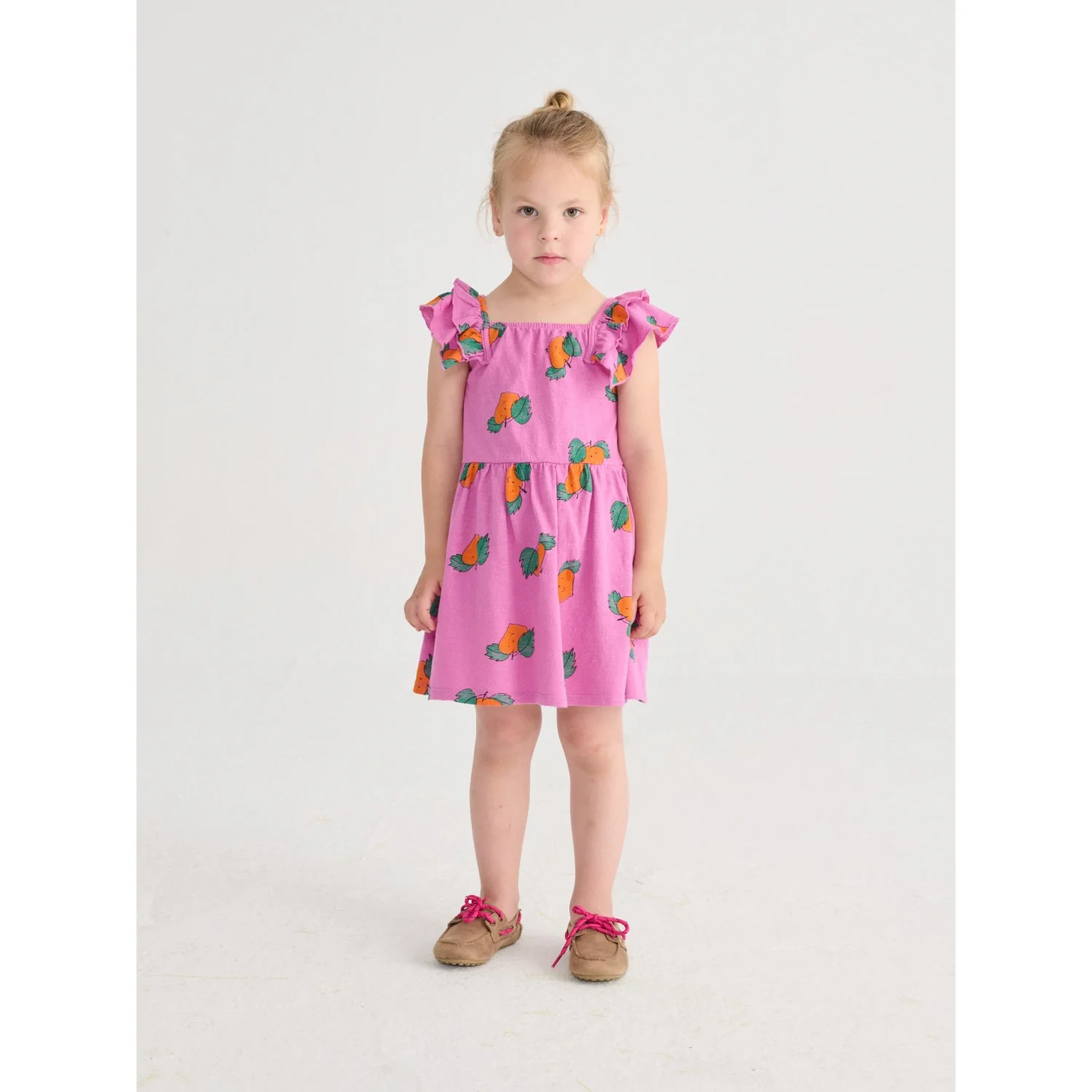 Bobo Choses Purple Tangerine All Over Ruffled Dress - Image 3