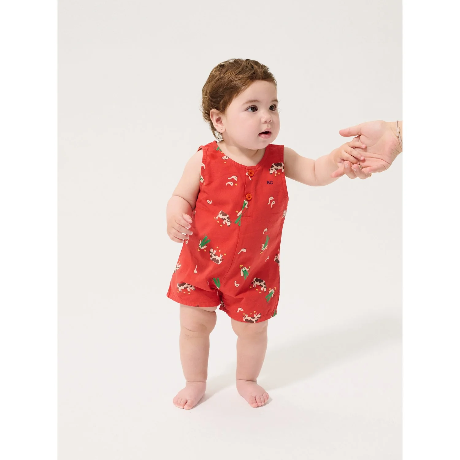 Bobo Choses Red Farm Adventure All Over Playsuit - Image 2