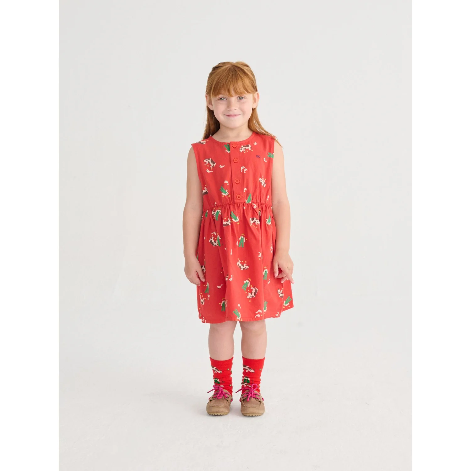 Bobo Choses Red Farm Adventure All Over Woven Dress - Image 2