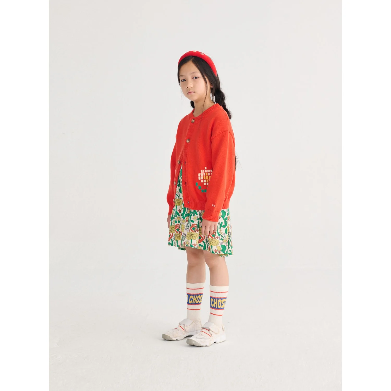 Bobo Choses Red Pixel Daisy Cardigan - Image 5