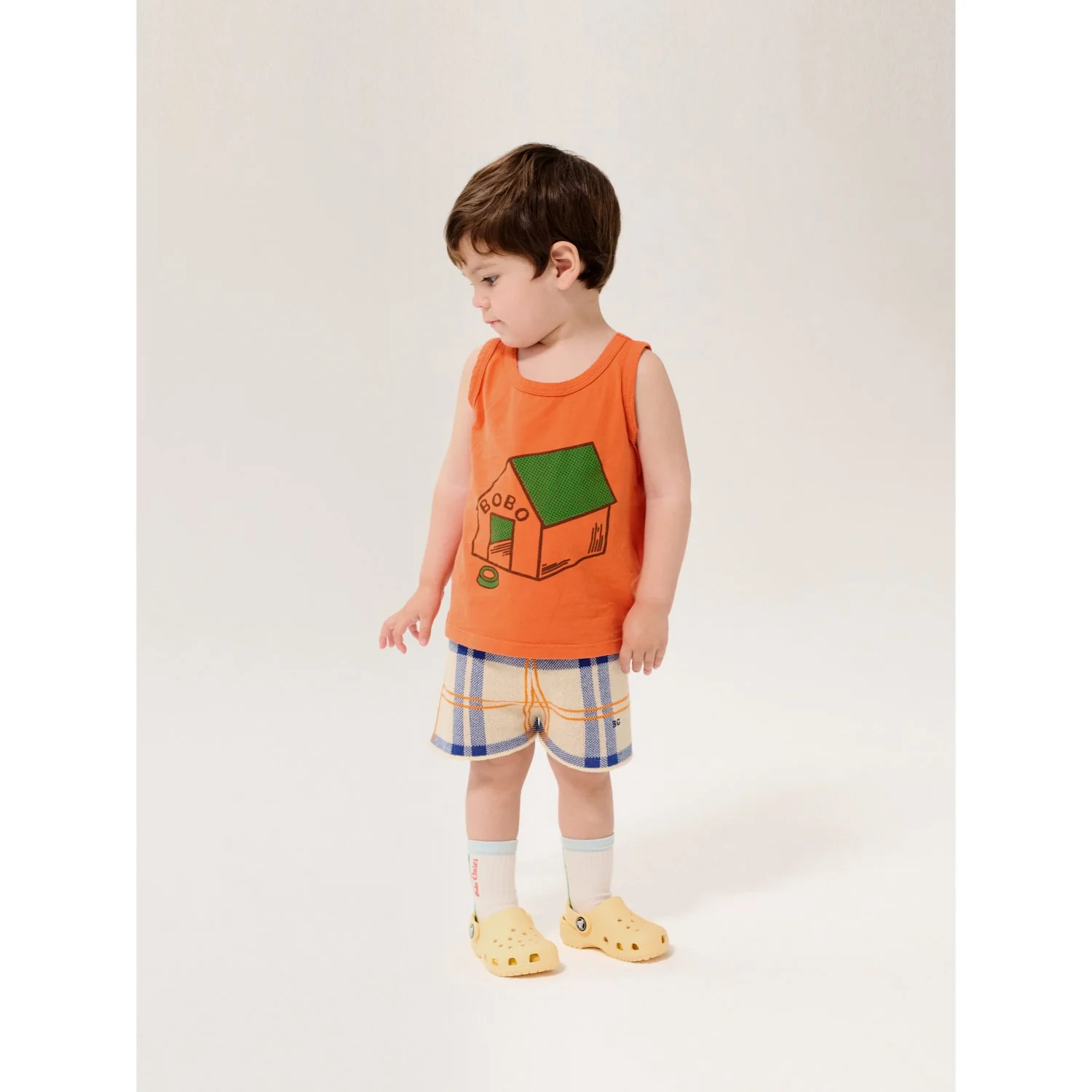 Bobo Choses White Fun Tartan Knitted Shorts - Image 2