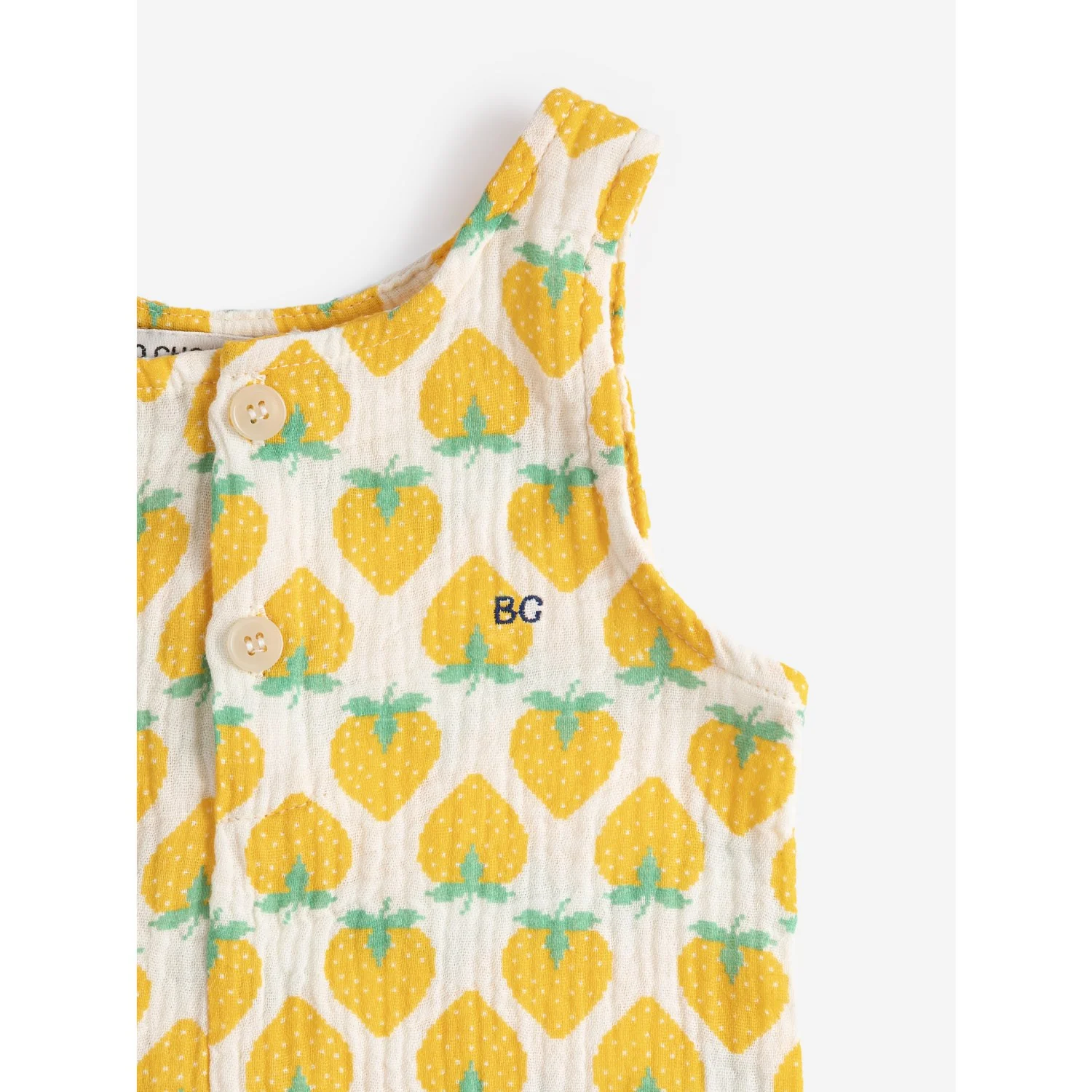 Bobo Choses White Strawberry All Over Woven Playsuit - Image 2