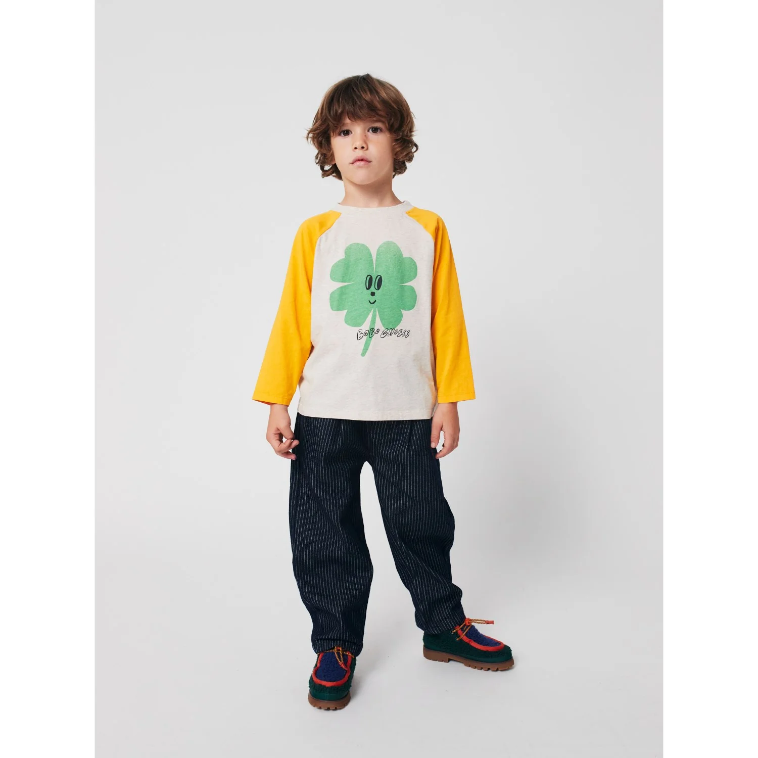 Bobo Choses Yellow Lucky Clover Ranglan Sleeves T-Shirt - Image 8