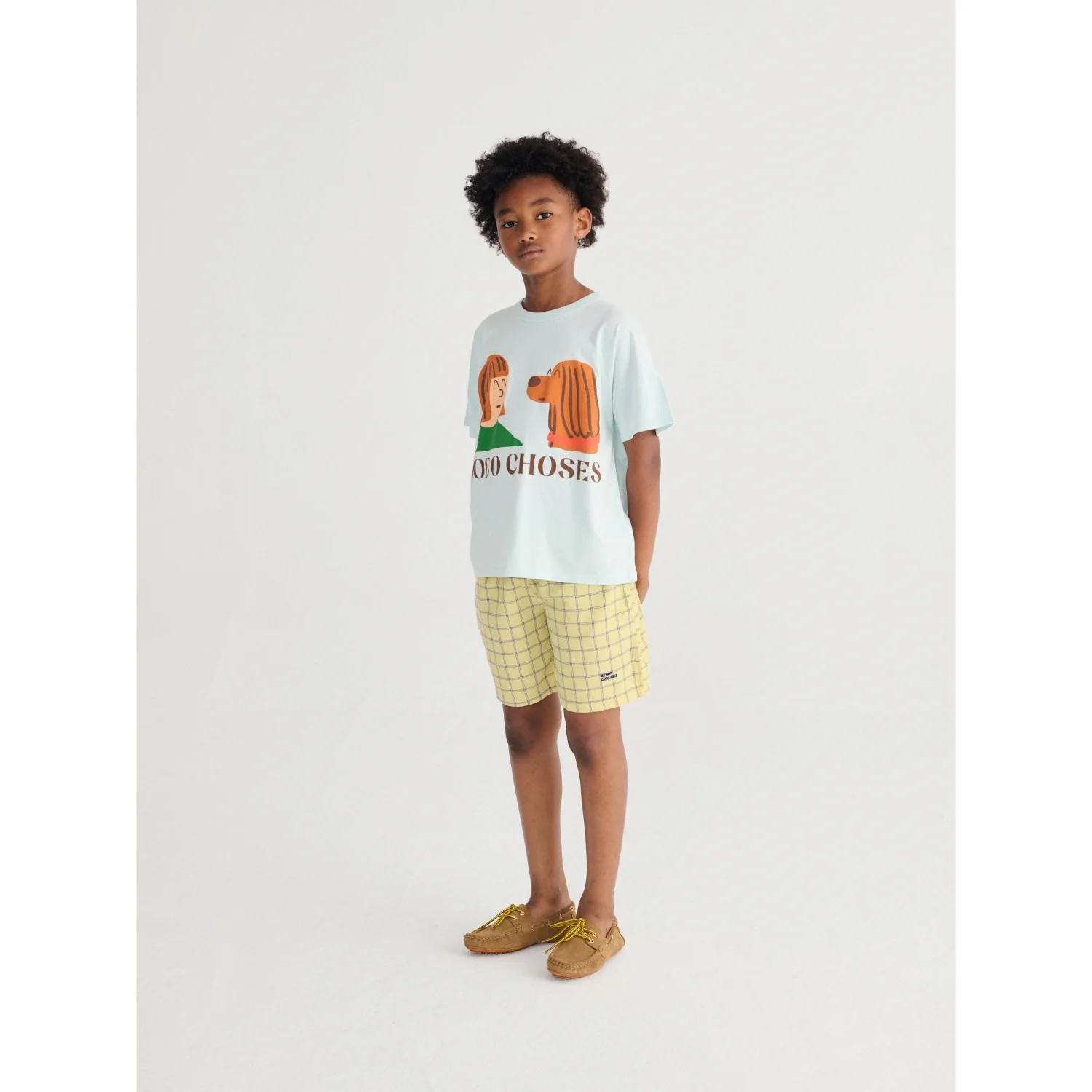 Bobo Choses Yellow Spicy Window Pane Woven Bermuda Shorts - Image 3