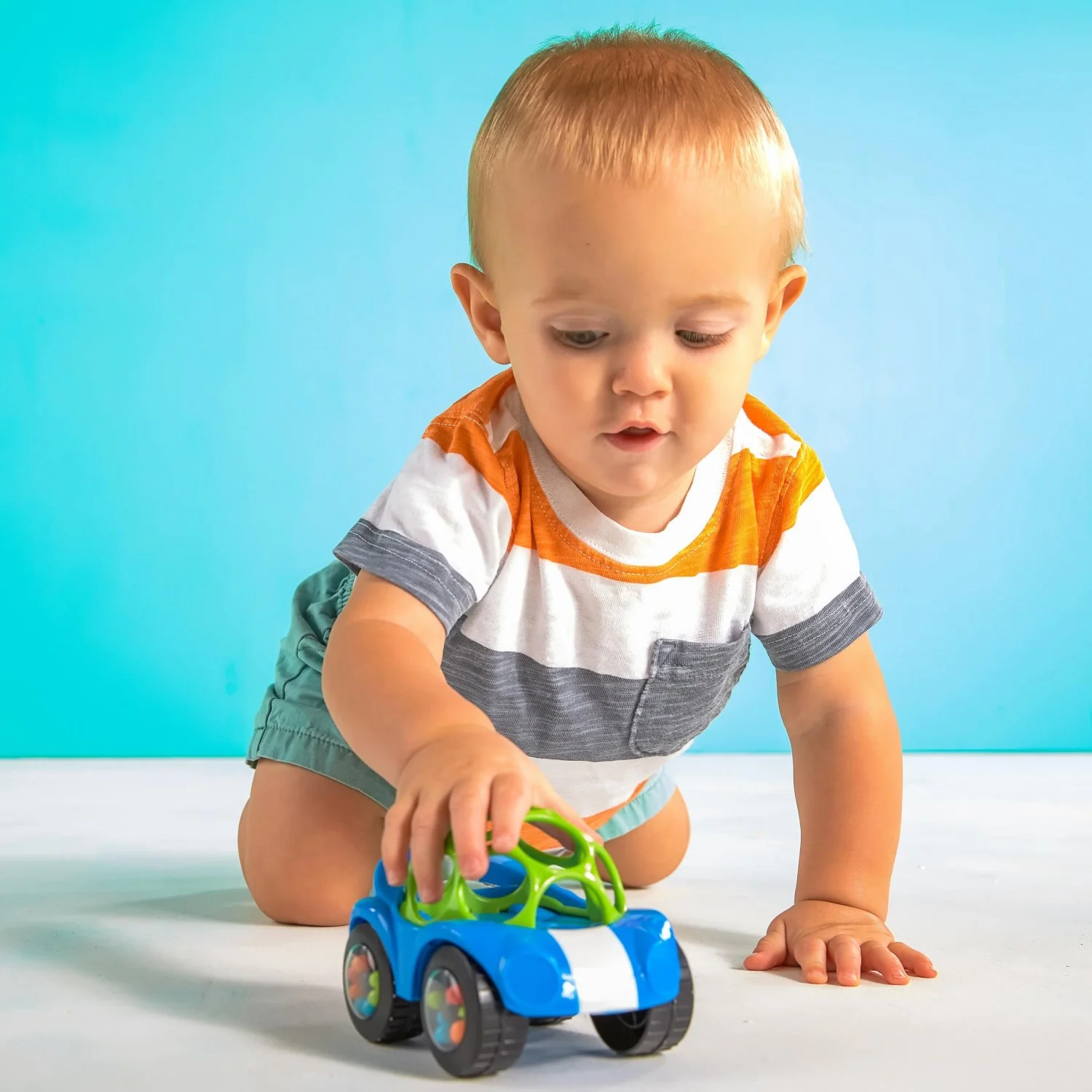 Bright Starts Blue Toy Car Rattle & Roll Buggie™ - Image 5