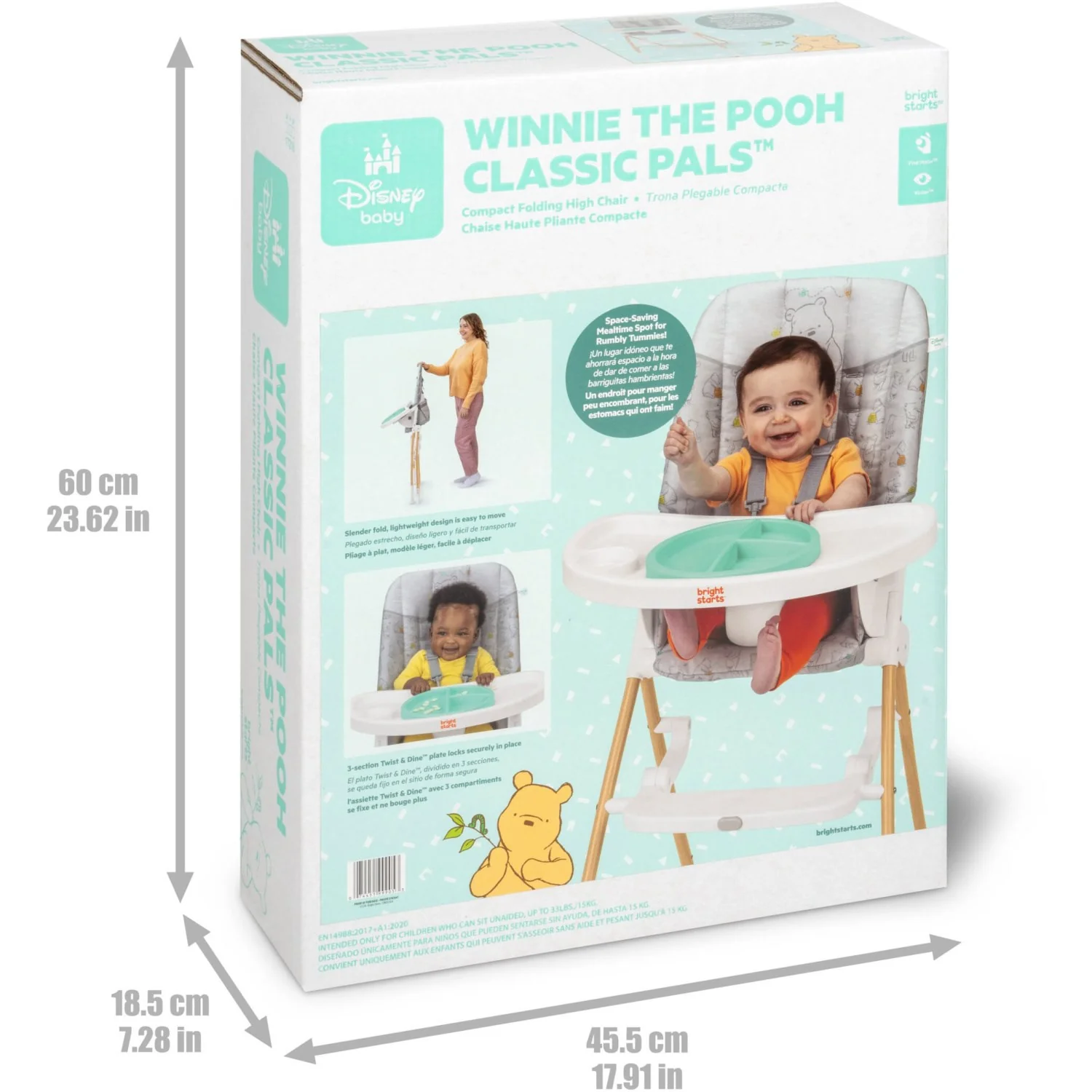 Bright Starts Winnie The Pooh Classic Pals™ Compact Folding High Chair - Image 9