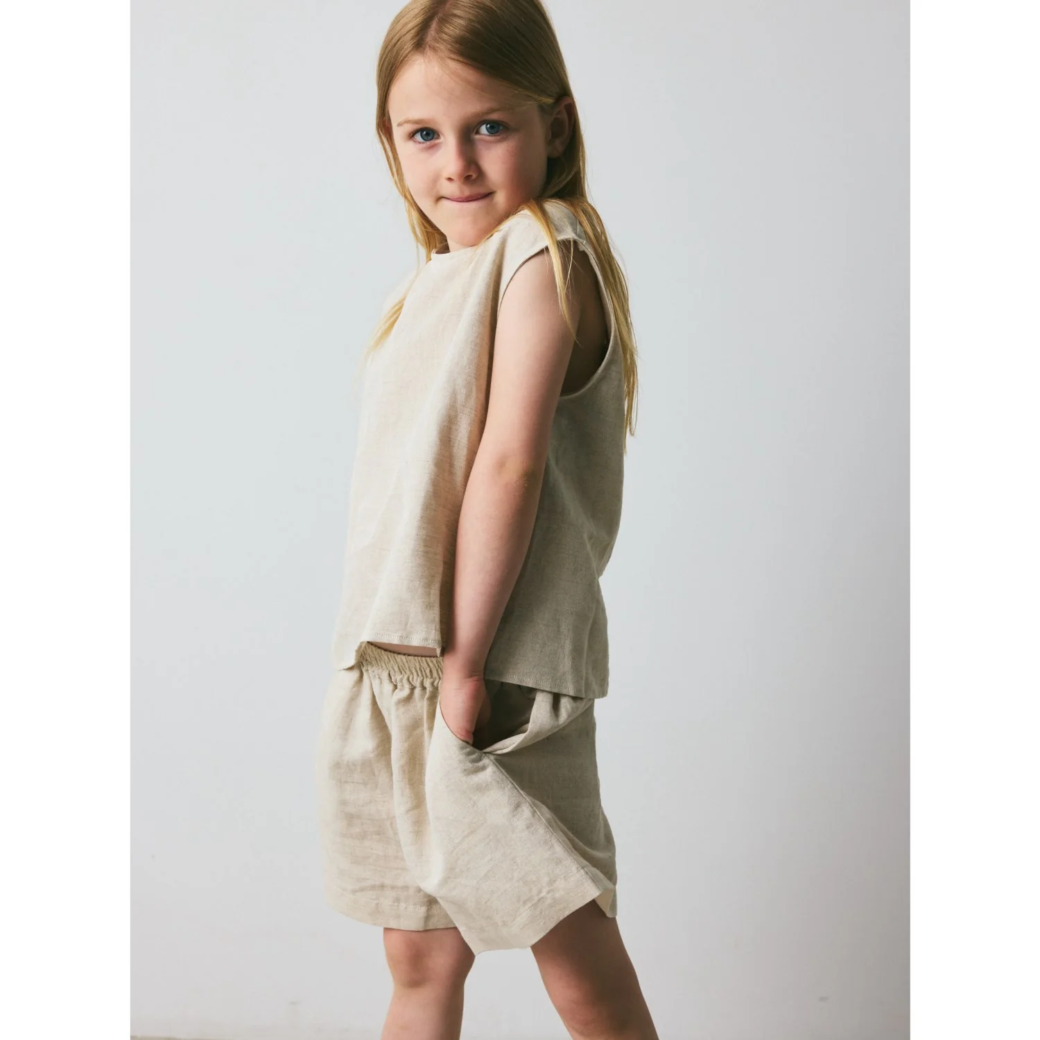 brunobruno nation Feather Gray Beige Theo Shorts - Image 2