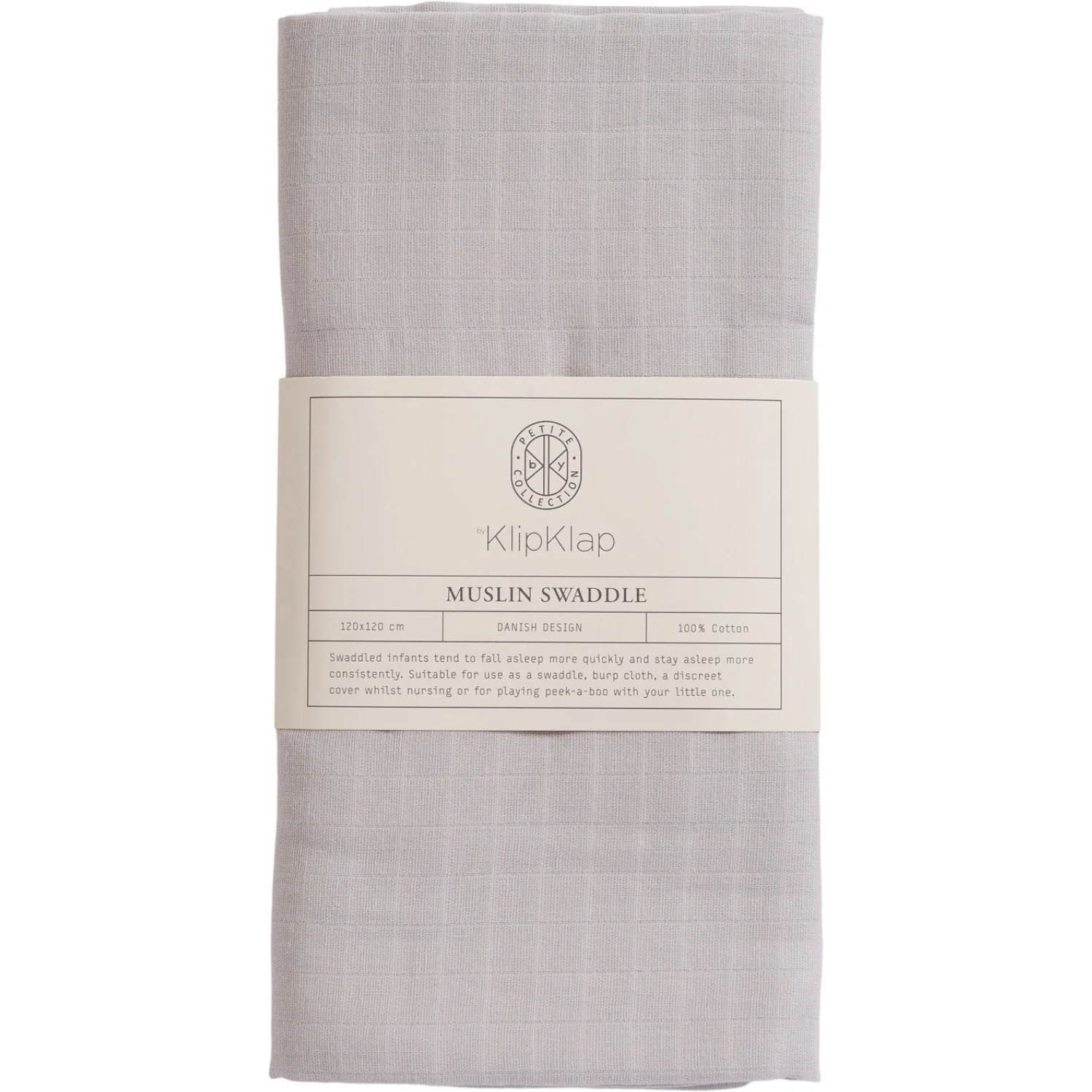 by KlipKlap Stone Grey Swaddle