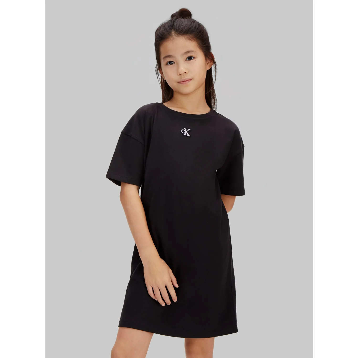 Calvin Klein 1716 Black Ck Monogram Tee Dress - Image 2