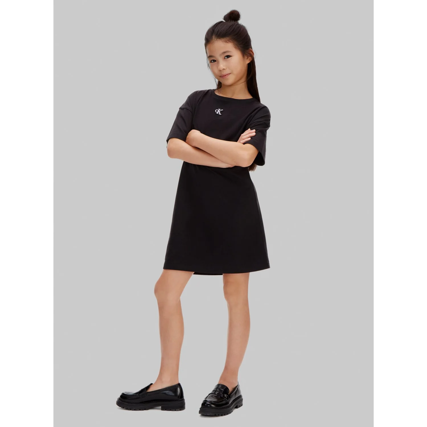 Calvin Klein 1716 Black Ck Monogram Tee Dress - Image 3