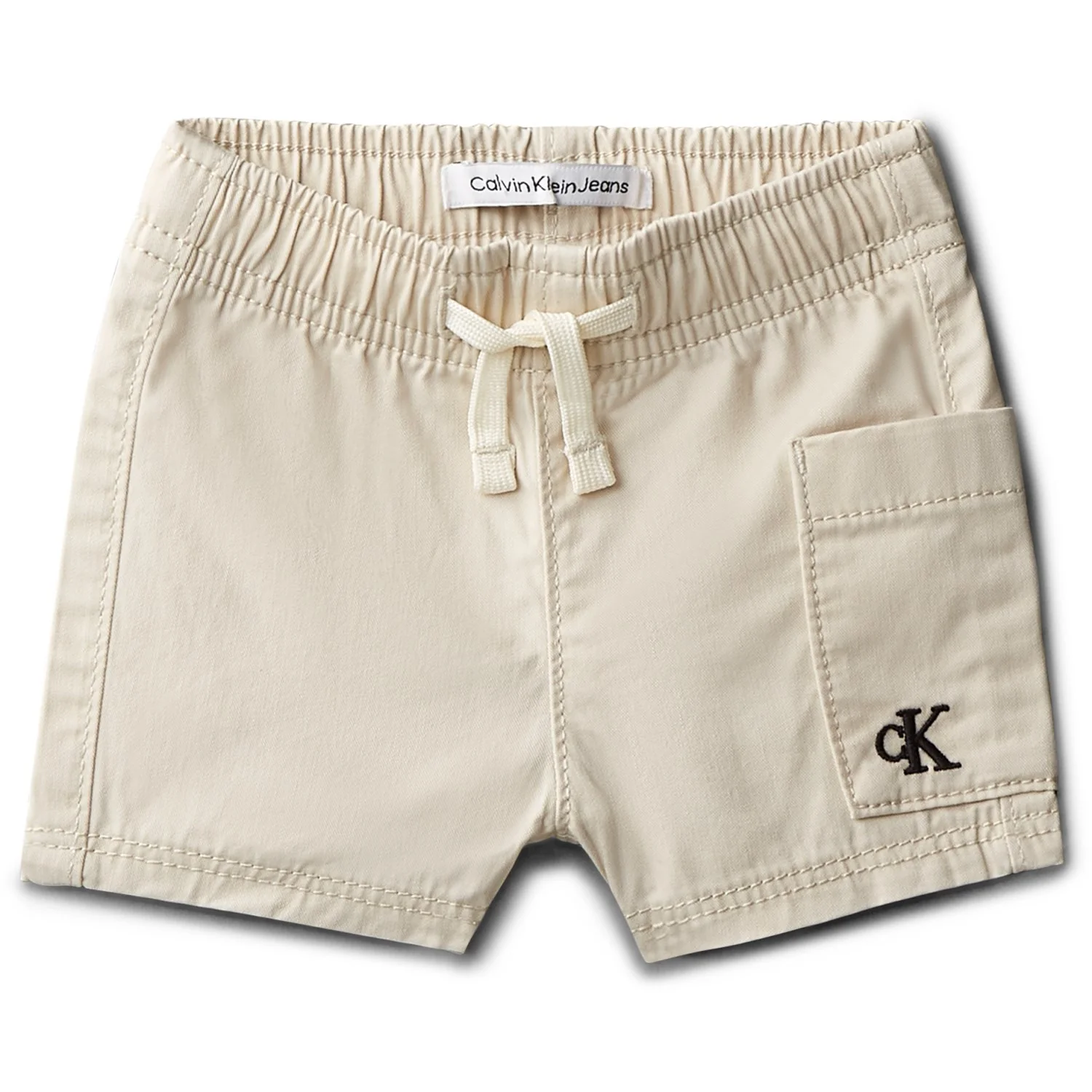 Calvin Klein Oatmeal Cotton Twill Shorts - Image 3
