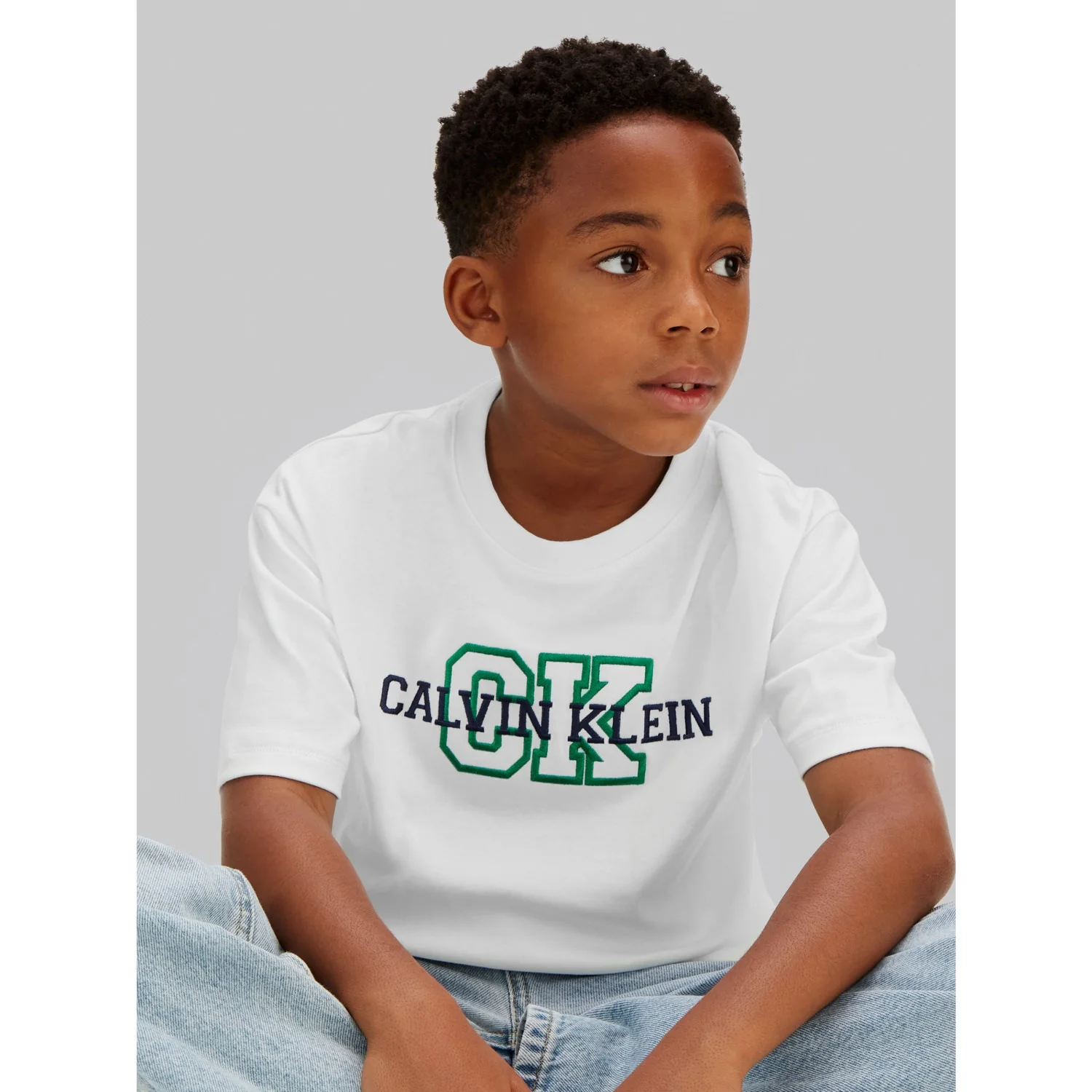 Calvin Klein White Varsity Logo Ss T-Shirt - Image 3
