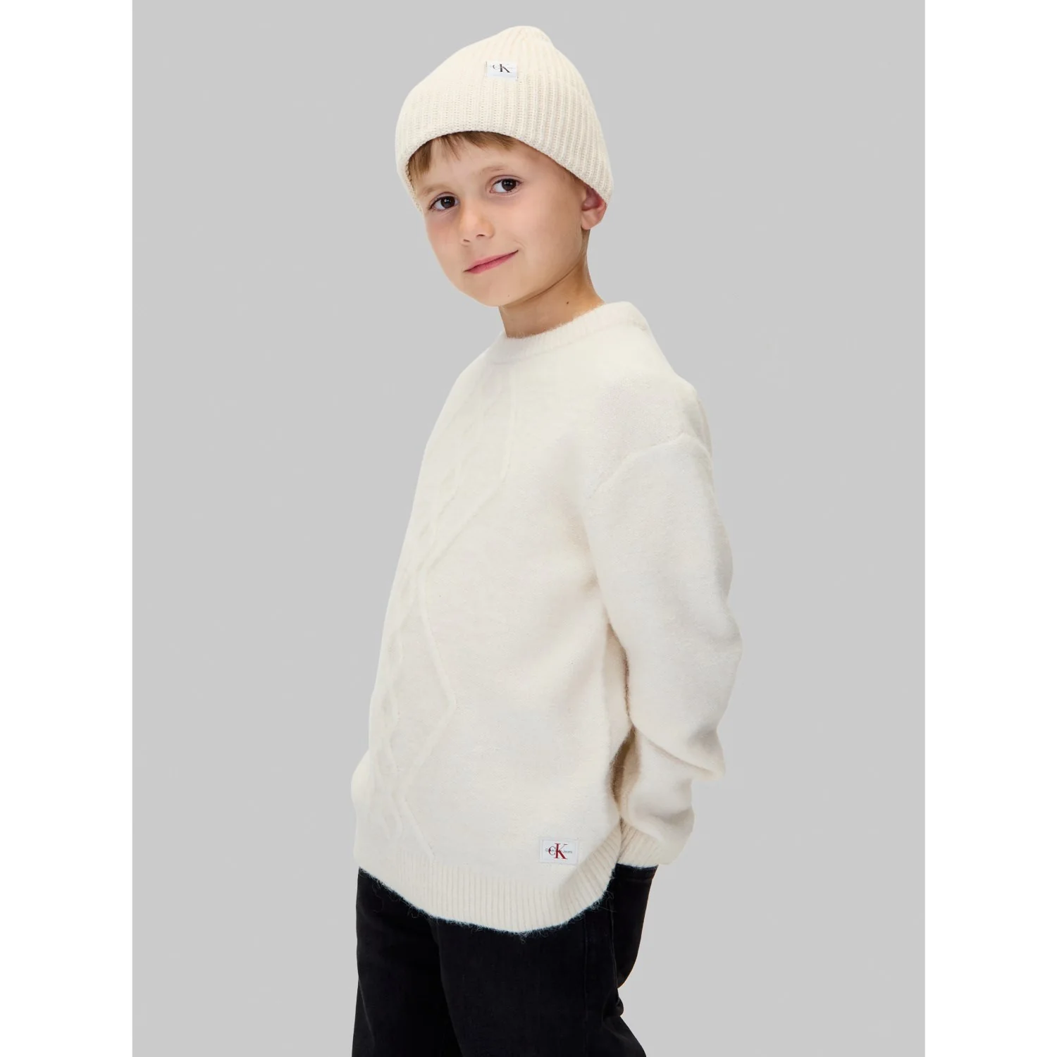 Calvin Klein Whitecap Gray Fluffy Sweater - Image 3