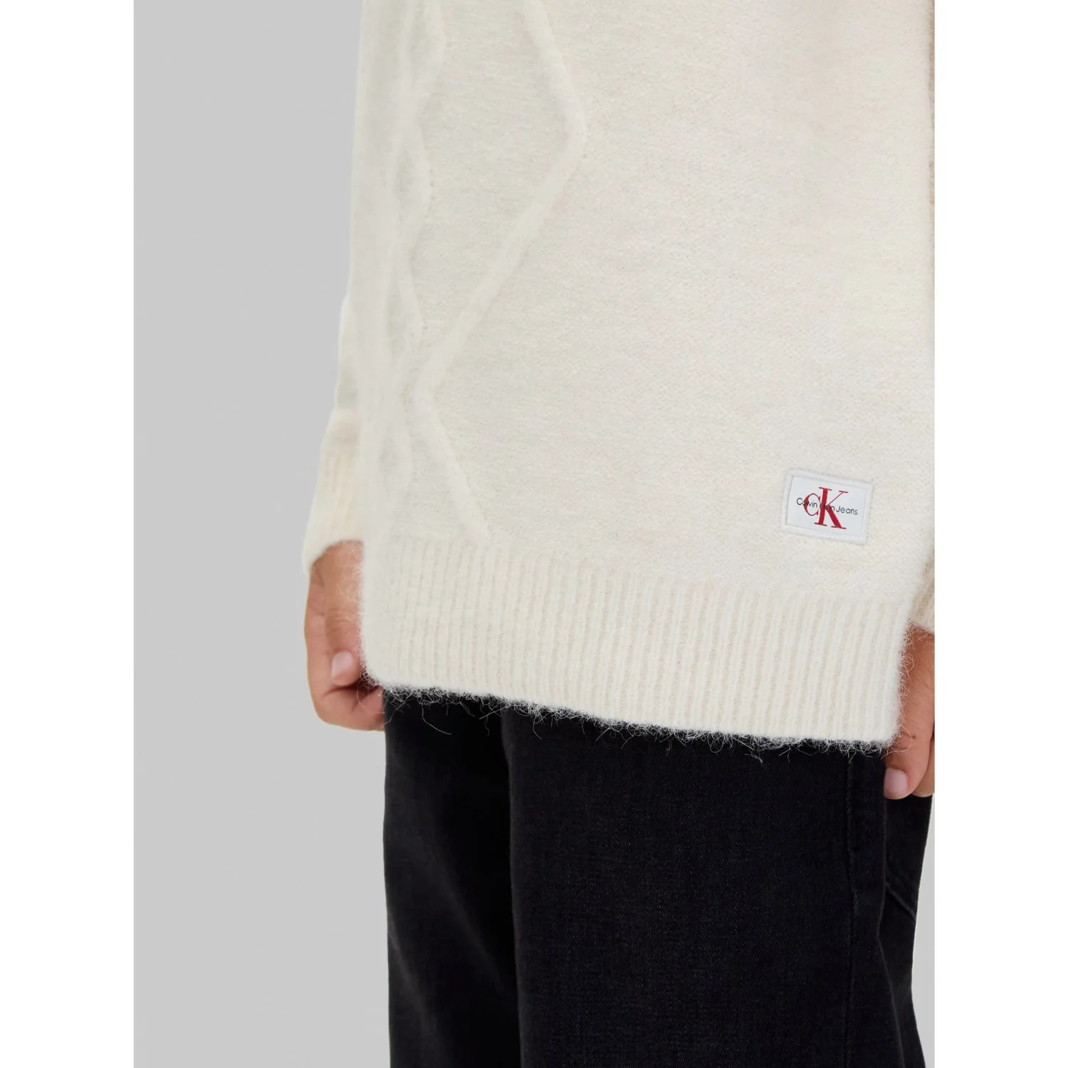 Calvin Klein Whitecap Gray Fluffy Sweater - Image 4