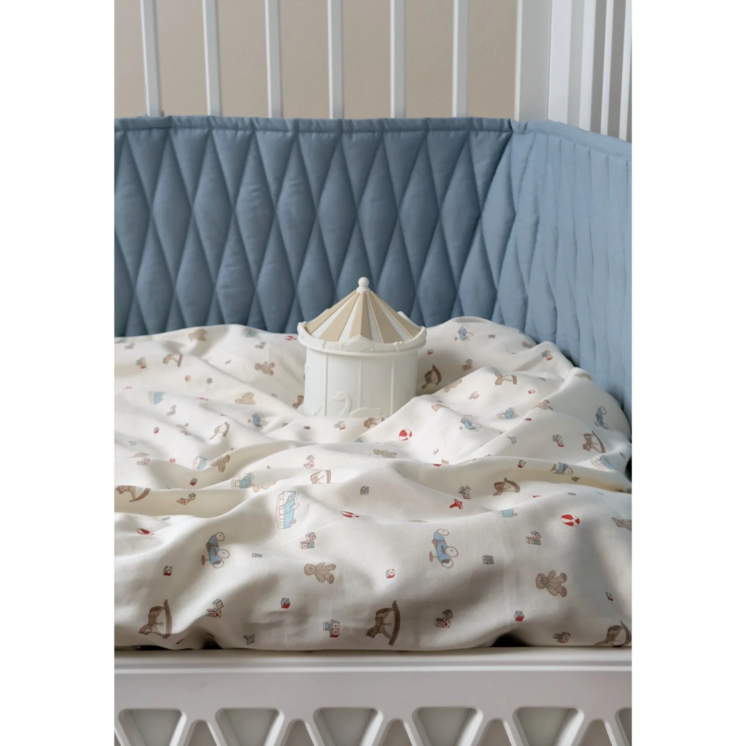Cam Cam Copenhagen Florentine Blue Cot Bumper Harlequin - Image 2