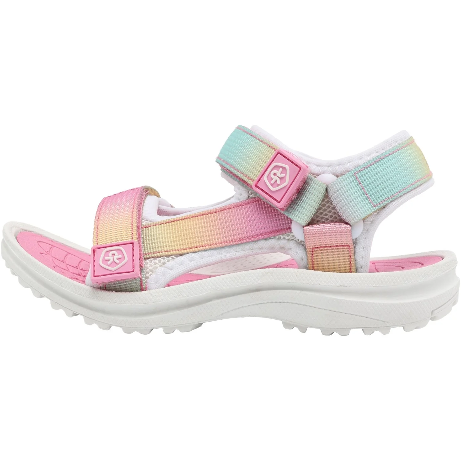 Color Kids Begonia Pink Colorblock Sandals W. Velcro - Image 2