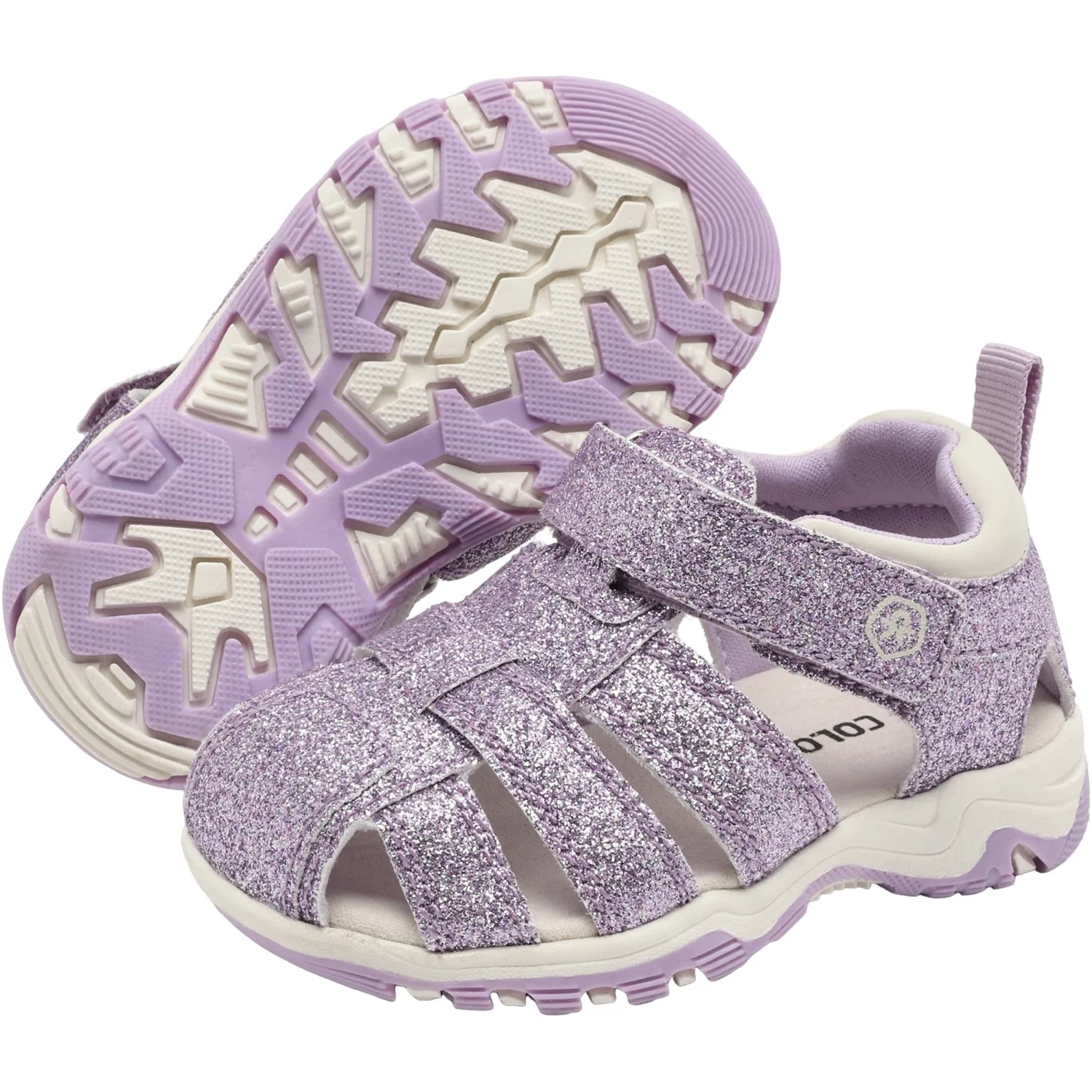 Color Kids Orchid Bloom Baby Sandals W. Velcro Strap - Image 3