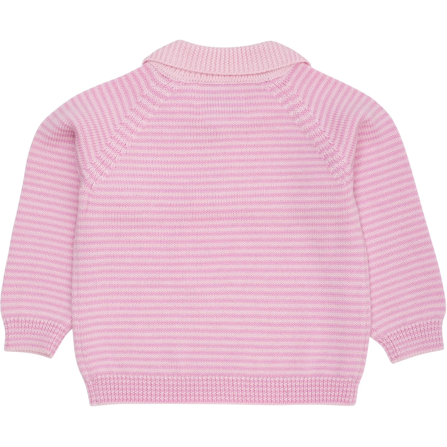 COPENHAGEN COLORS Ballerina/Syringa Stripe Merino Striped Blouse W. Collar - Image 2