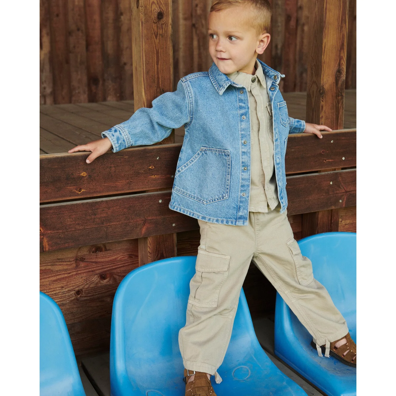 COPENHAGEN COLORS Beige Twill Baggy Pants W. Pockets - Image 2