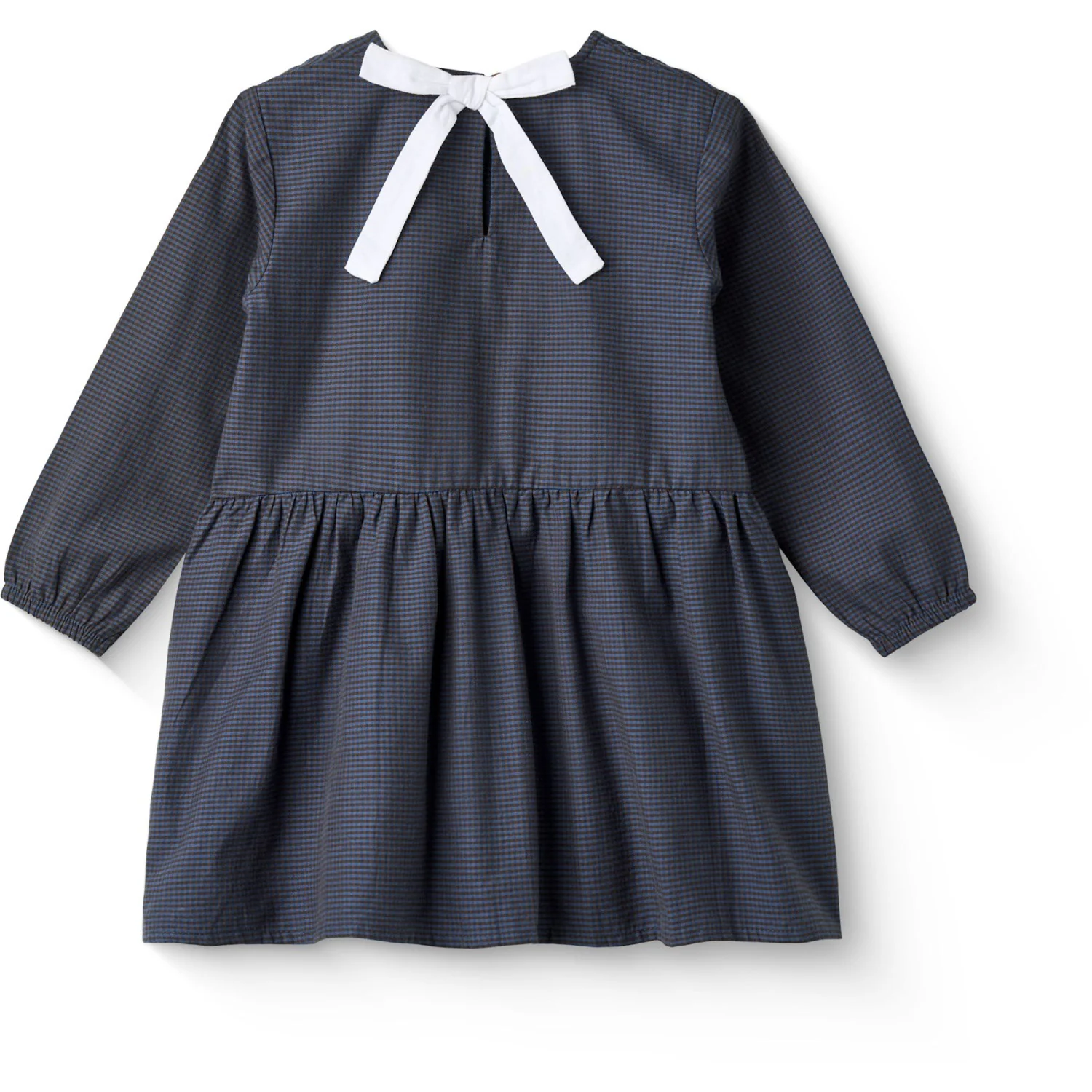 COPENHAGEN COLORS Brown/Blue Check Comb. Checkered Dress W. Backside Bow - Image 6