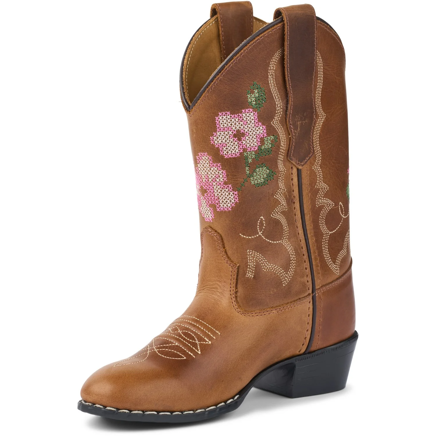 COPENHAGEN COLORS Cognac Leather Limited Cowboy Boot High - Brown Flower - Image 4