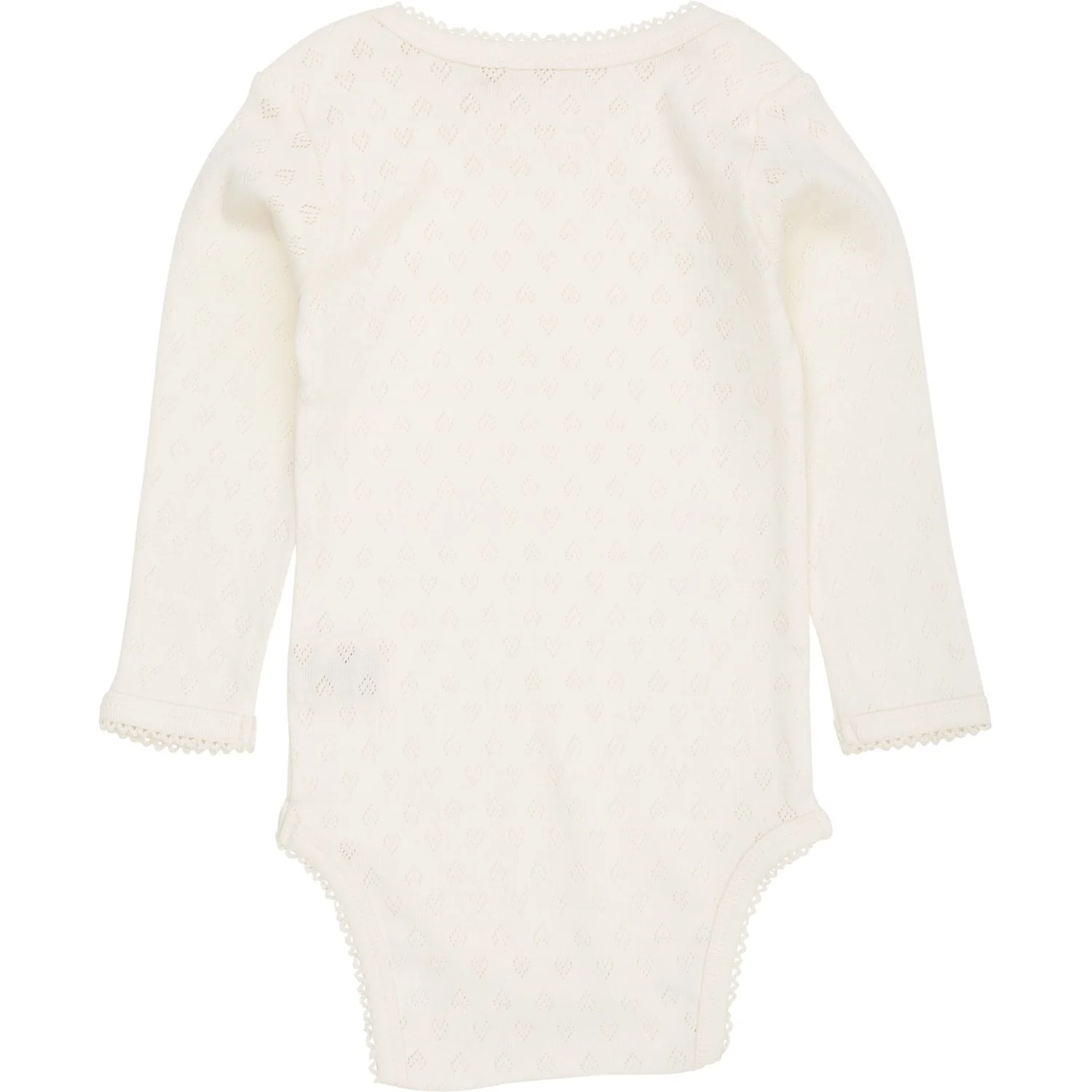 COPENHAGEN COLORS Cream Pointelle Heart Lapneck Body Ls - Image 2