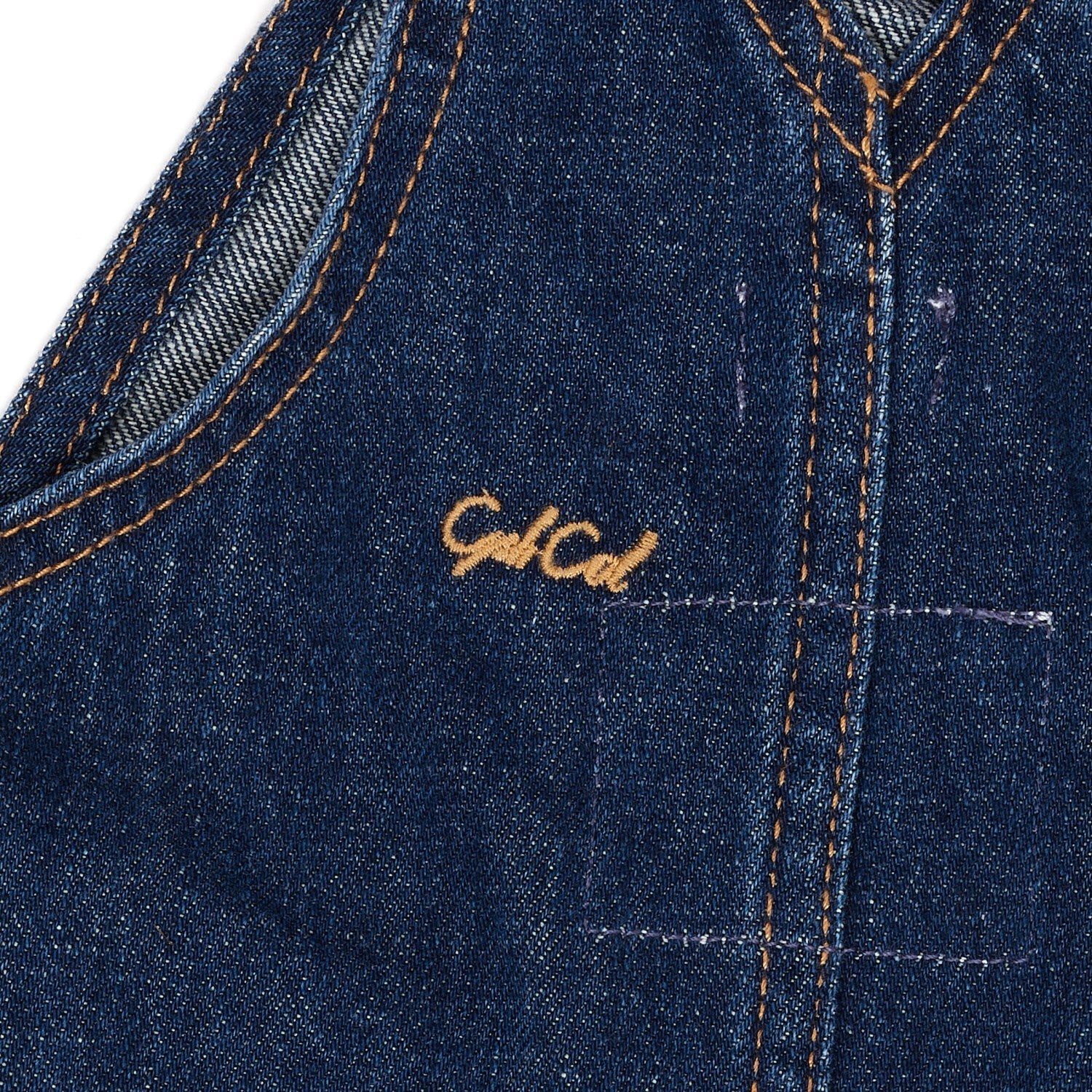 Copenhagen Colors Dark Indigo Blue Washed Organic Baby Overalls - Image 6