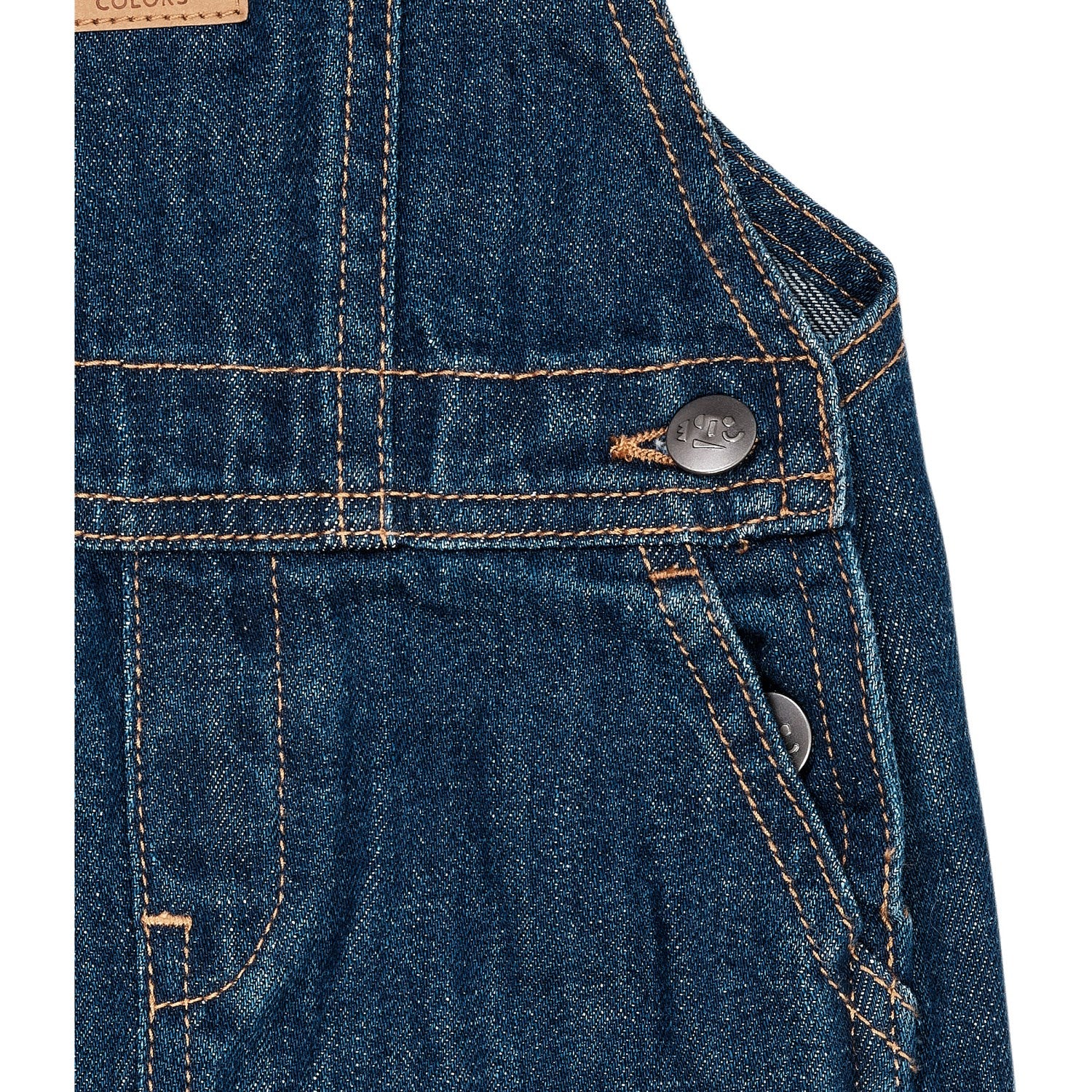 Copenhagen Colors Dark Indigo Blue Washed Organic Baby Overalls - Image 8