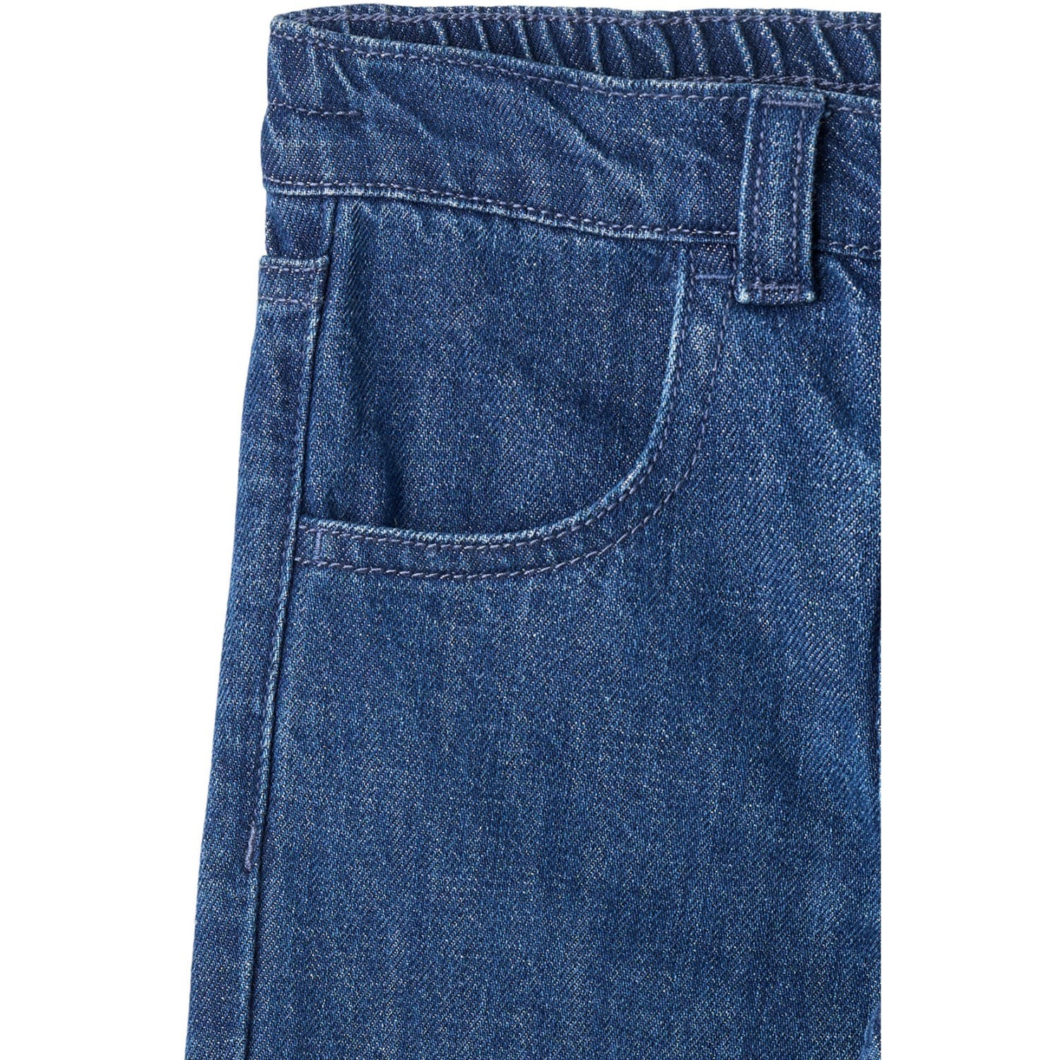 COPENHAGEN COLORS Dark Indigo Blue Washed Organic Denim Pants W. Pocket Embroidery & Wide Leg - Image 6