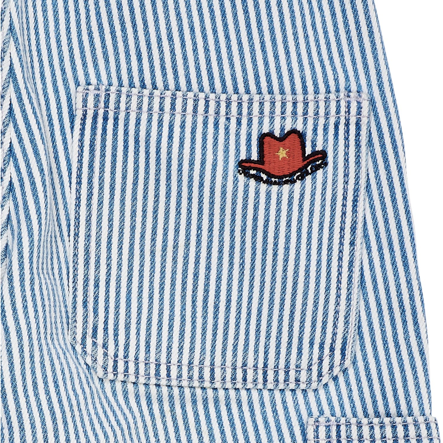 COPENHAGEN COLORS Denim Blue Stripe Y/D Stripe Twill Cargo Pants W. Adj. Waist - Image 7