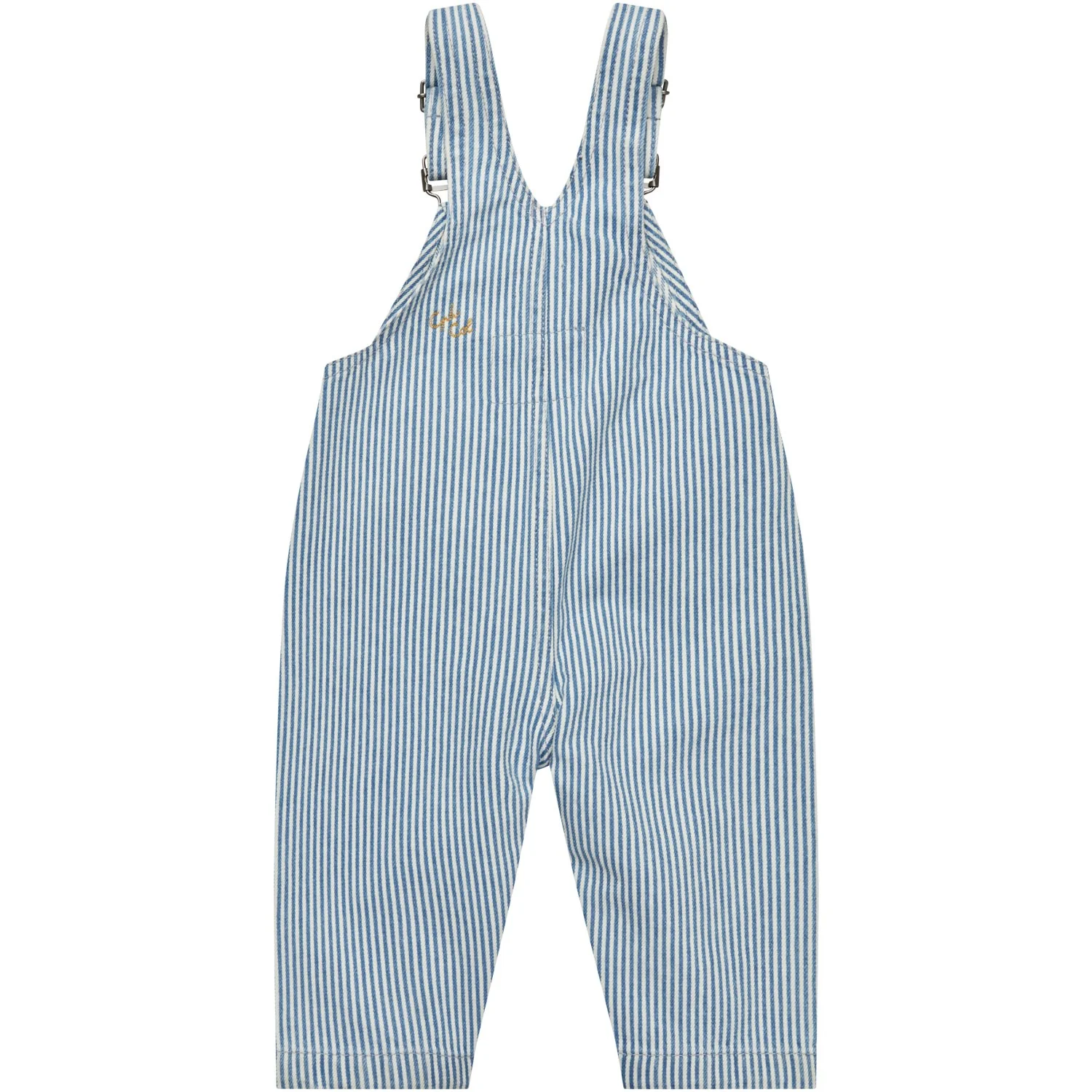 COPENHAGEN COLORS Denim Blue Stripe Y/D Twill Baby Overalls - Image 3