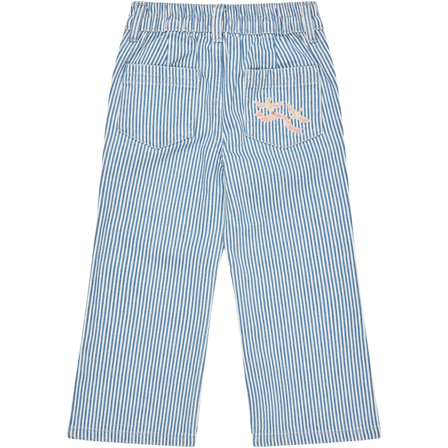 COPENHAGEN COLORS Denim Blue Stripe Y/D Twill Pant W. Wide Leg And Embroidery - Image 7