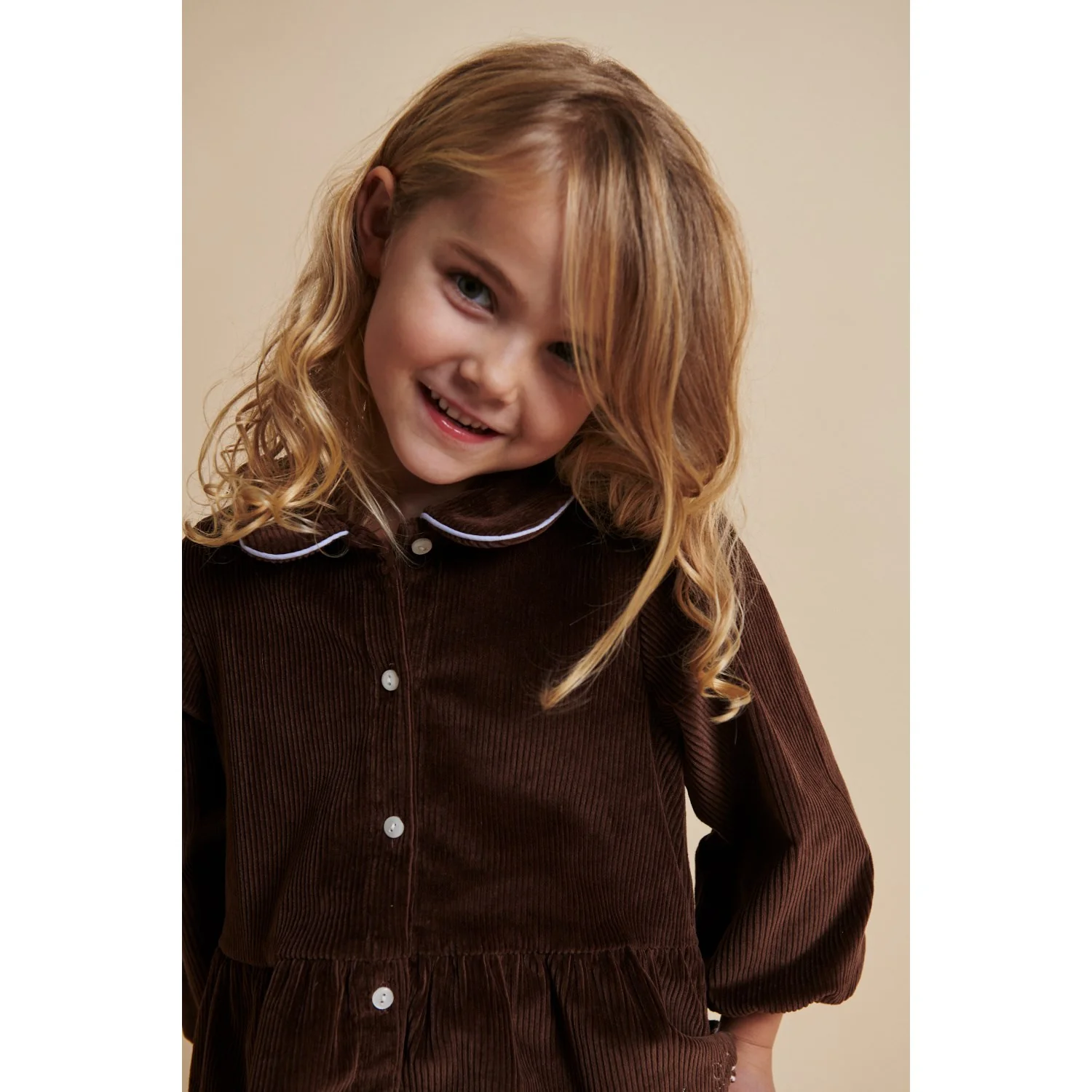 COPENHAGEN COLORS Dk Brown Comb Corduroy Blouse W. Emb. - Image 2