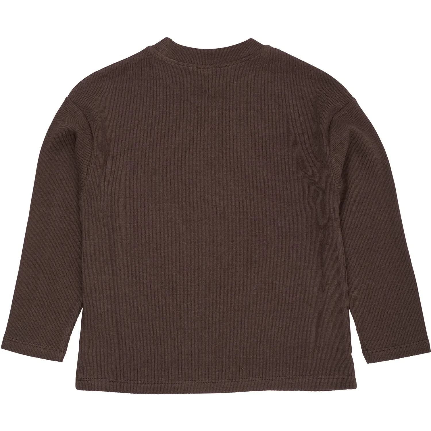 COPENHAGEN COLORS Dk Brown Modal Rib Ls Blouse W. Drop Shoulder - Image 2