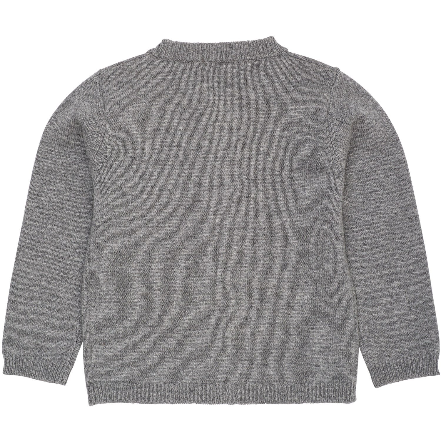 COPENHAGEN COLORS Dk Grey Mel./Cream Comb. Cashmere Cardigan W. Poplin Bow - Image 3