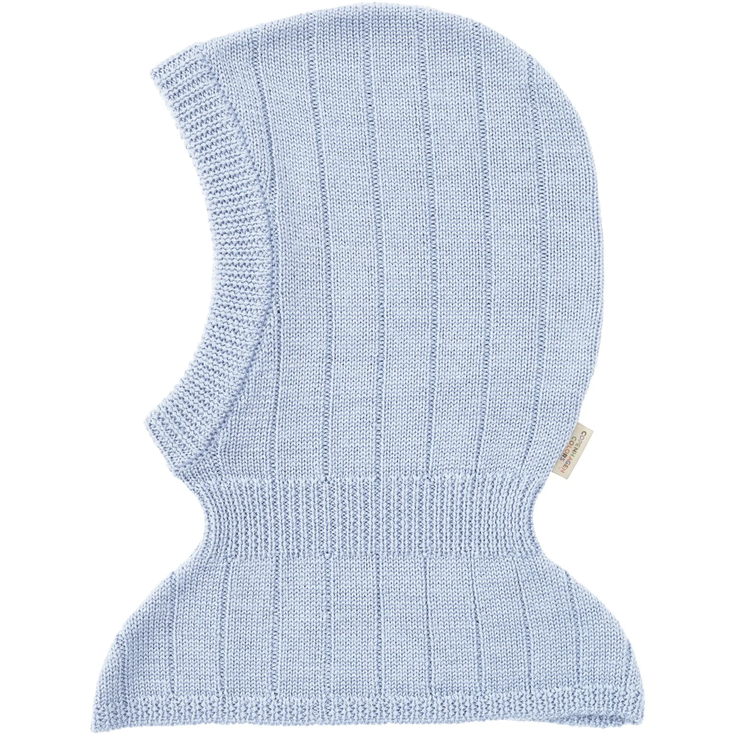 COPENHAGEN COLORS Dusty Blue Merino Rib Knitted Balaclava - Image 2