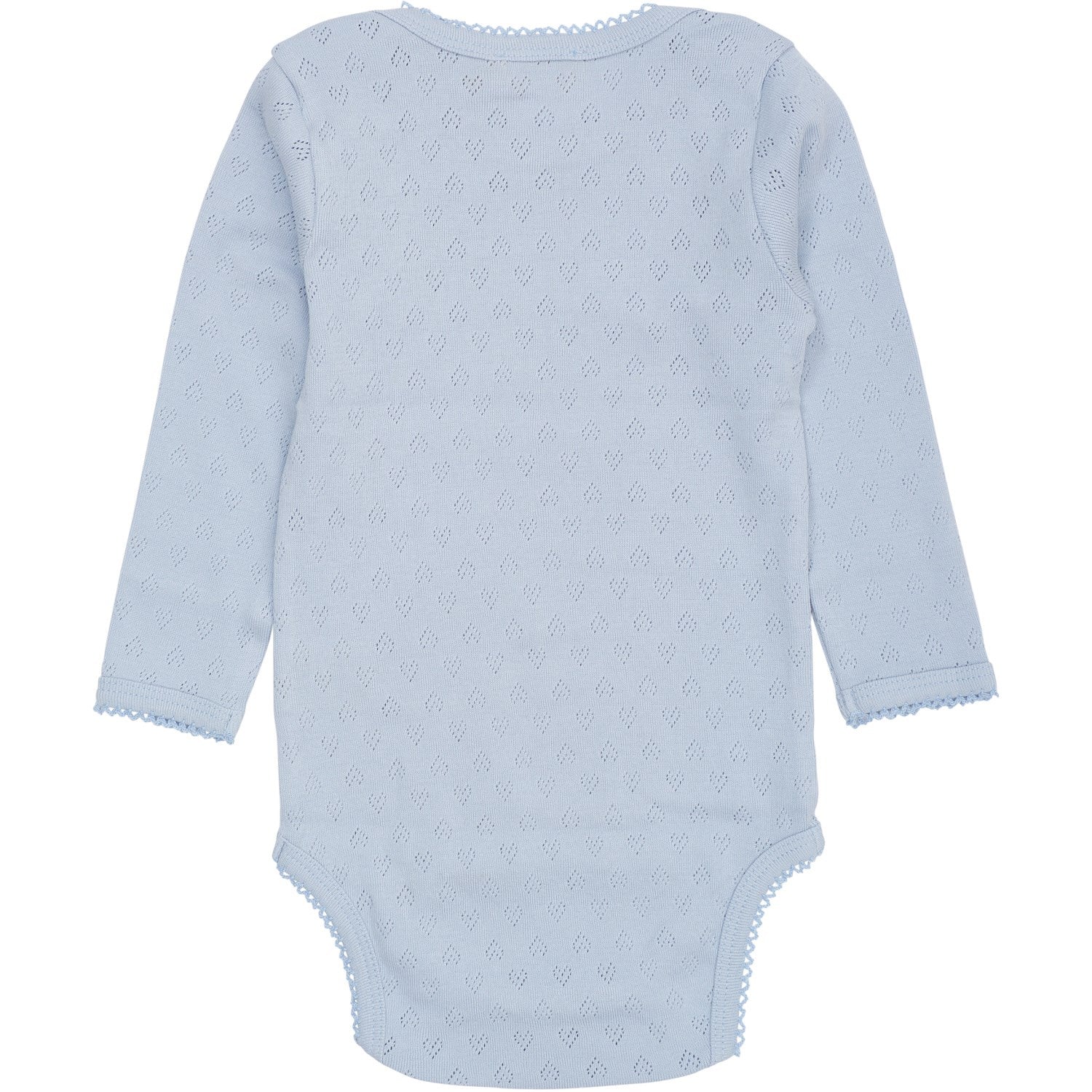 COPENHAGEN COLORS Dusty Blue Pointelle Heart Lapneck Body Ls - Image 2