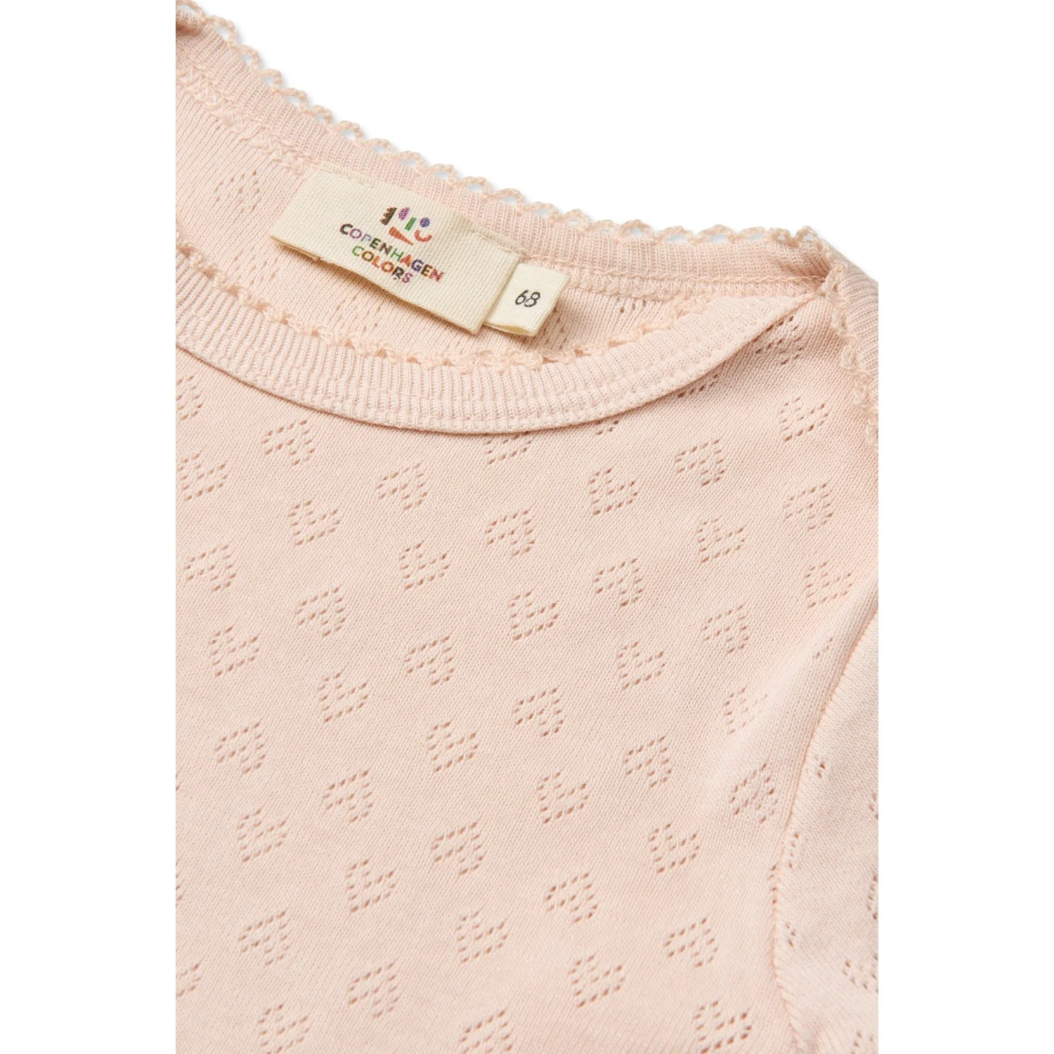 COPENHAGEN COLORS Dusty Rose Pointelle Heart Lapneck Body Ss - Image 2