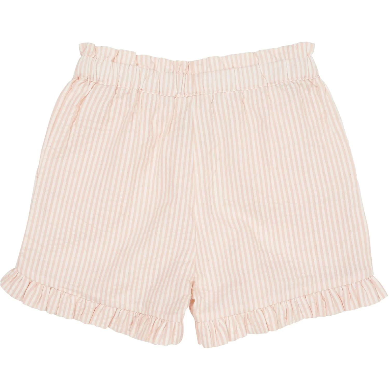 COPENHAGEN COLORS Dusty Rose W Cream Stripe Seersucker Girly Shorts - Image 4