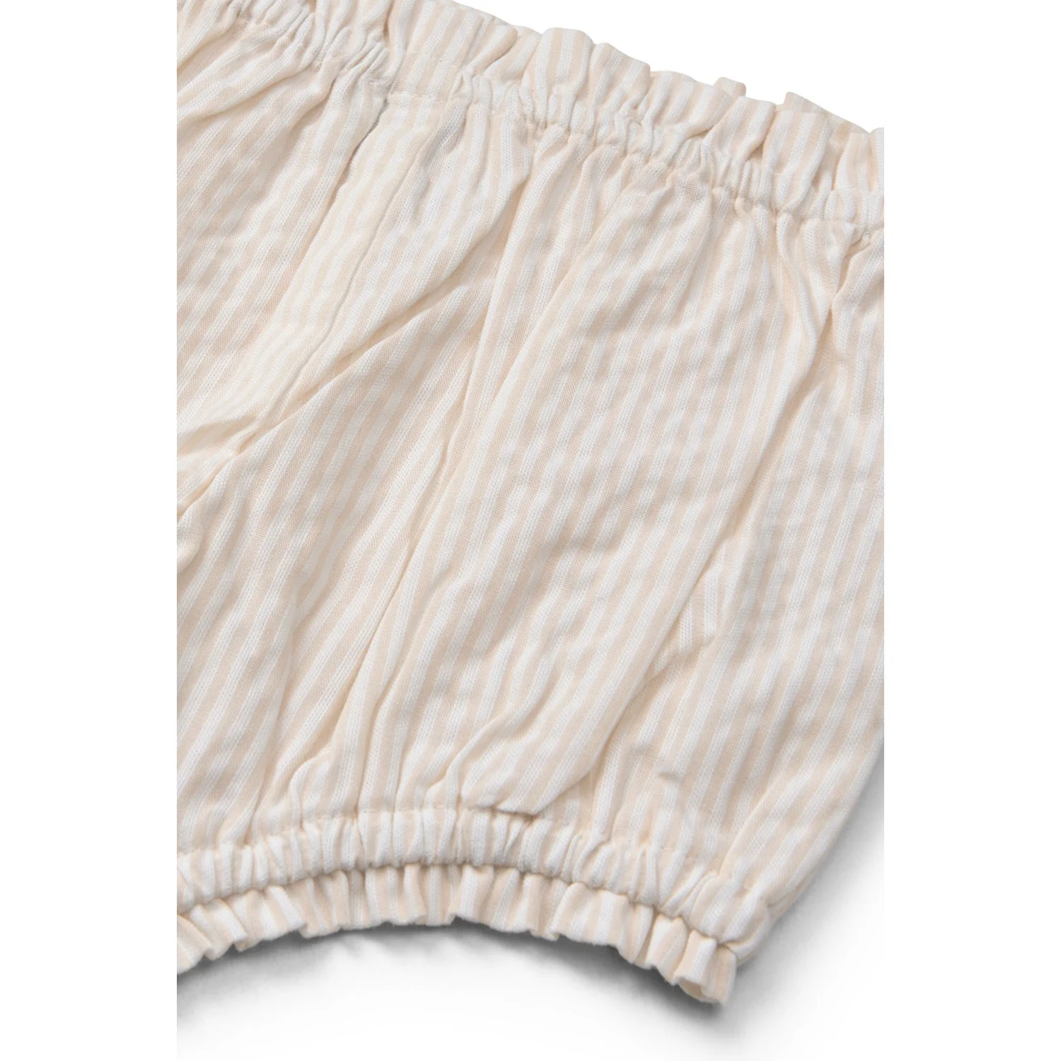 COPENHAGEN COLORS Dusty Rose W Cream Stripe W. Flower Seersucker Baby-Set W. Embroidery - Image 5