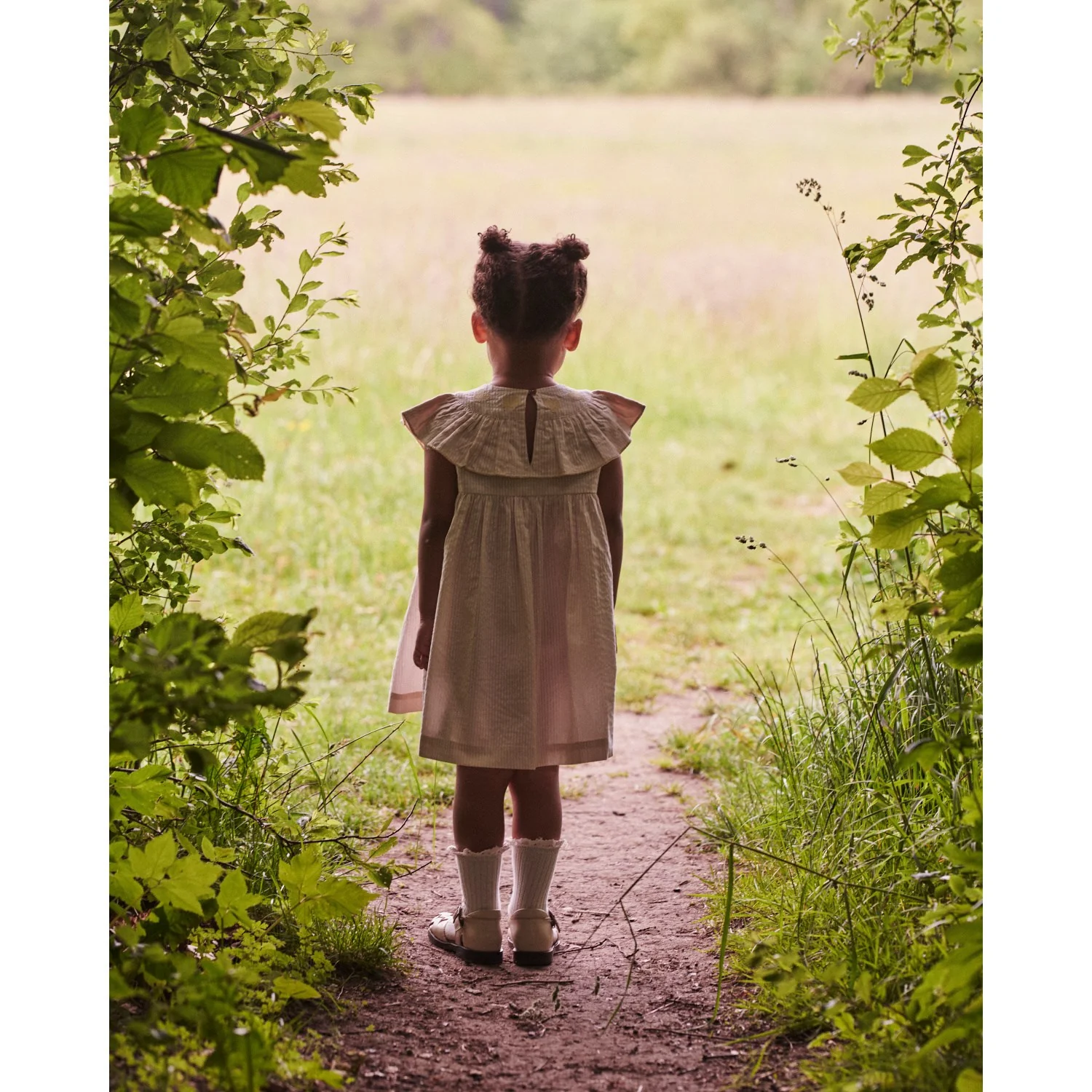 COPENHAGEN COLORS Dusty Rose W Cream Stripe W Yellow Seersucker Dress W. Heart - Image 5
